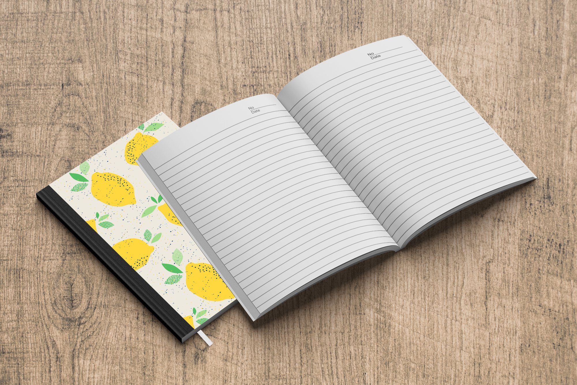 Notizheft, Vintage - Design, Obst Haushaltsbuch Merkzettel, Seiten, - Zitrone Tagebuch, - 98 Journal, Notizbuch A5, MuchoWow