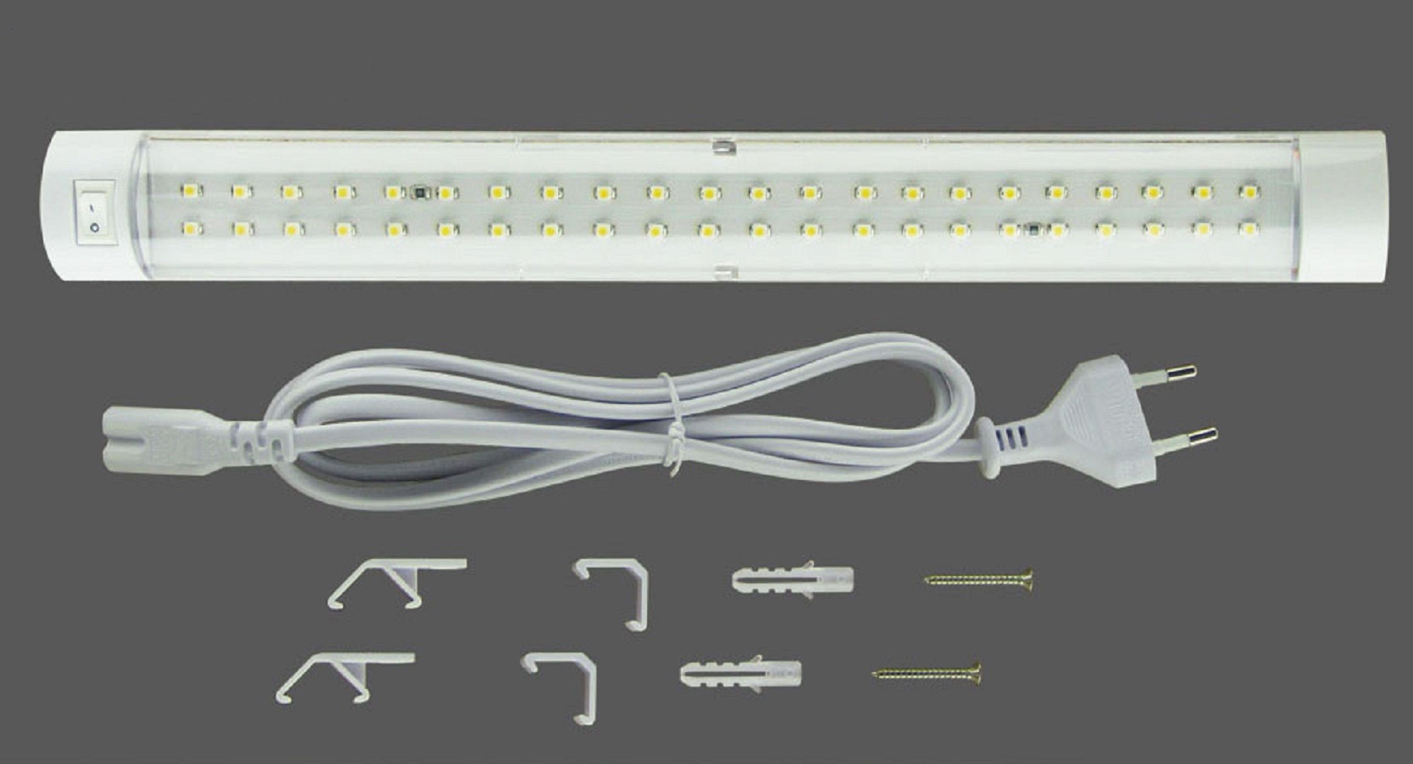 230V Leiste, 330mm Neutralweiß Schrankbeleuchtung, Unterbauleiste lang *Moon* inkl. LED Unterbaulampe 2460 Küchen ON/Off Unterbauleuchte 3,6 LED 4500K Unterbauleuchte, Aufbauleuchte, Led TRANGO Schalter Watt Lichtleiste,