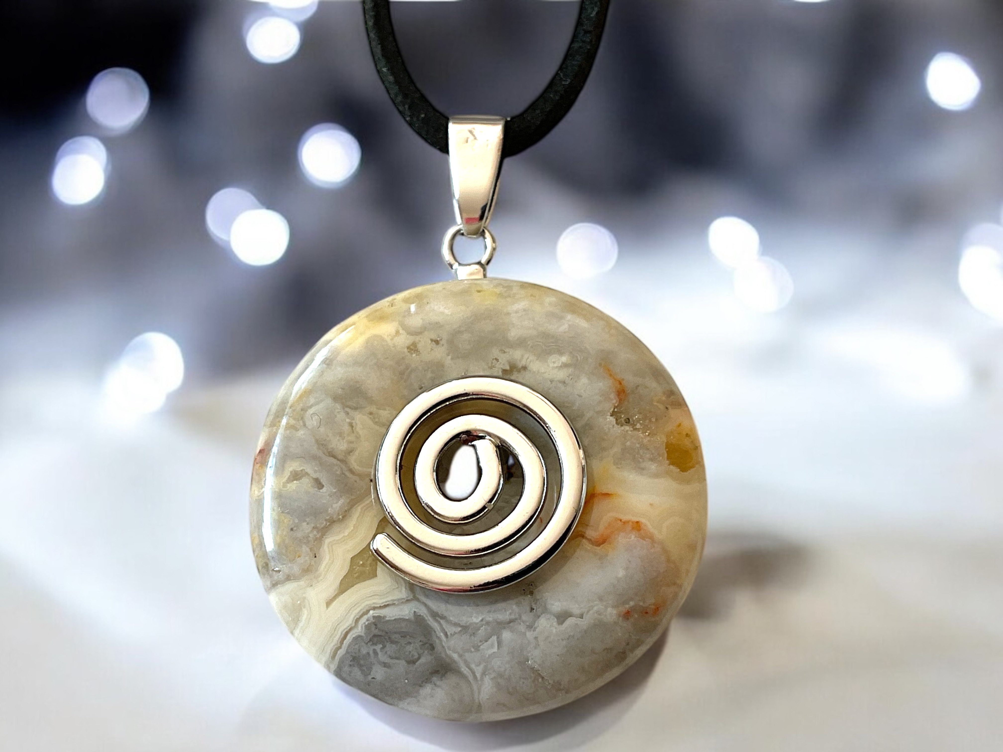 Steinfixx® Lange Kette echter Edelsteindonut 30 mm, incl. Geschenkbox, viel günstig online kaufen