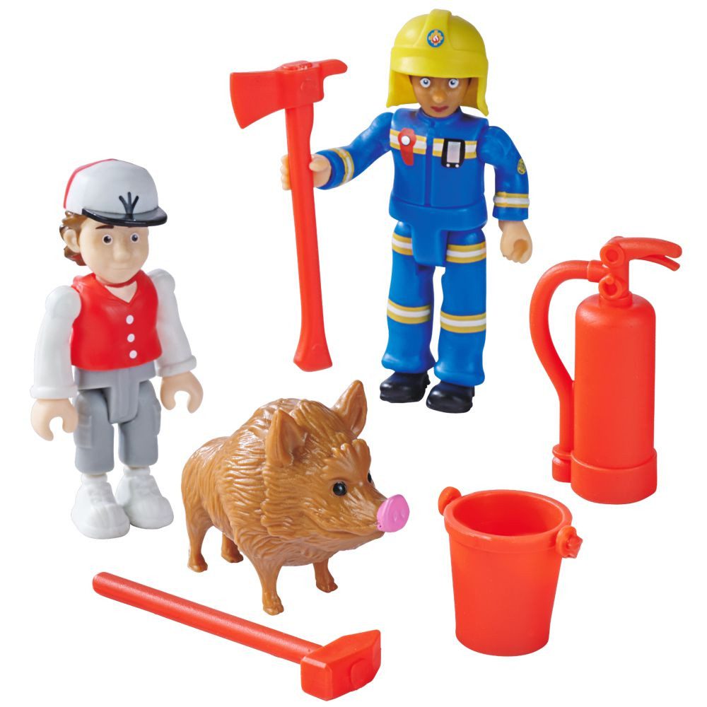 Feuerwehrmann Sam Spielfigur Ellie, Peter, Wildschwein Spiel-Figuren Set Feuerwehrmann Sam