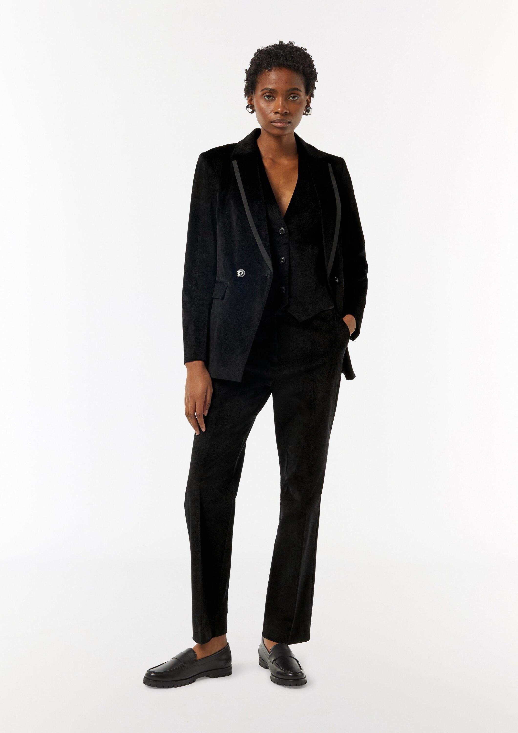 comma 7/8-Hose Hose Samthose mit satiniertem Bund