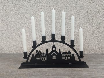 Posiwio Weihnachtsfigur Kerzenhalter Lichterbogen "Weihnachtsdorf" (4er-Set)