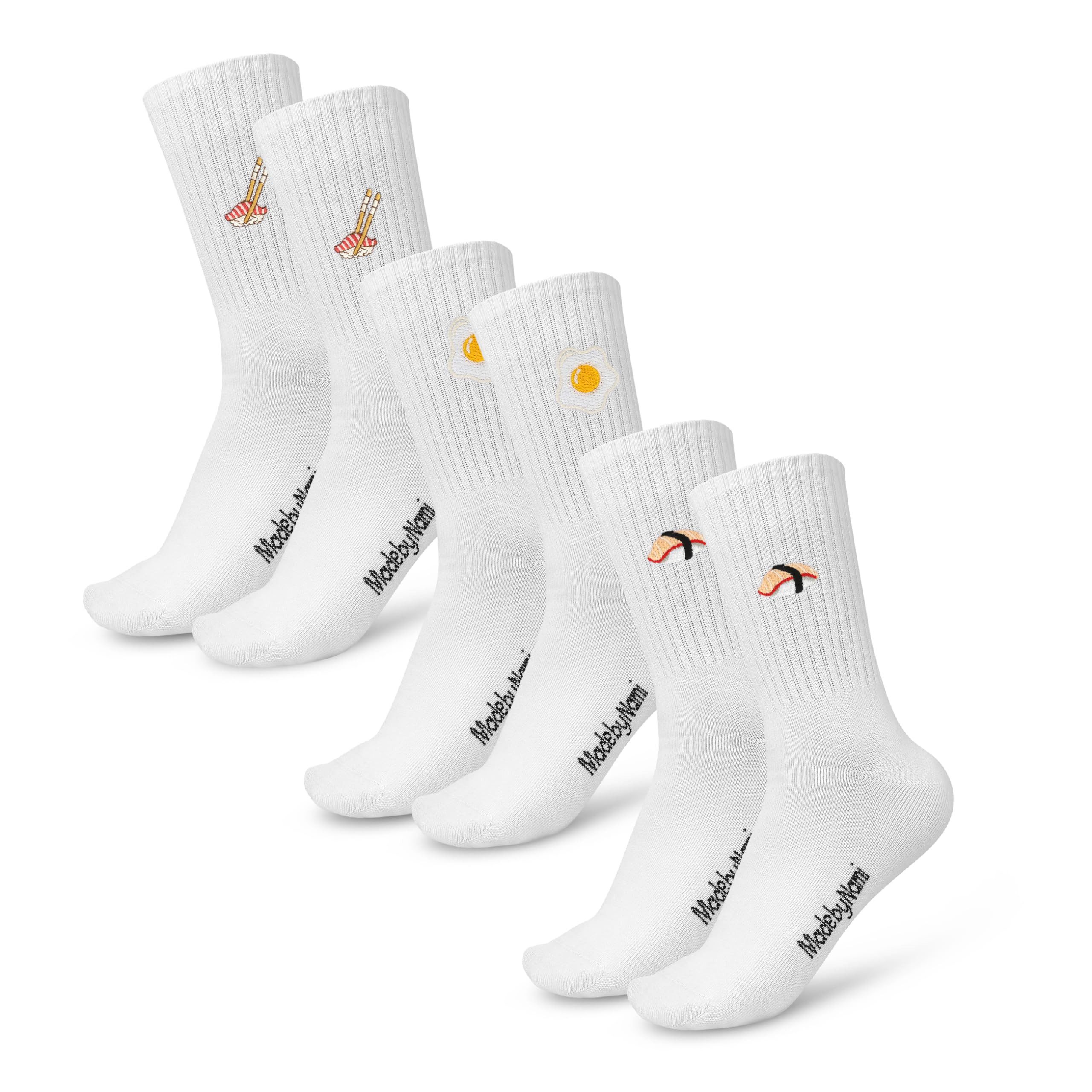 Made by Nami Socken 3 Paar Lustige Socken Damen & Herren mit Motiv im Set (Set, 3 Paar) Festival Accessoires, Motiv Food Sushi