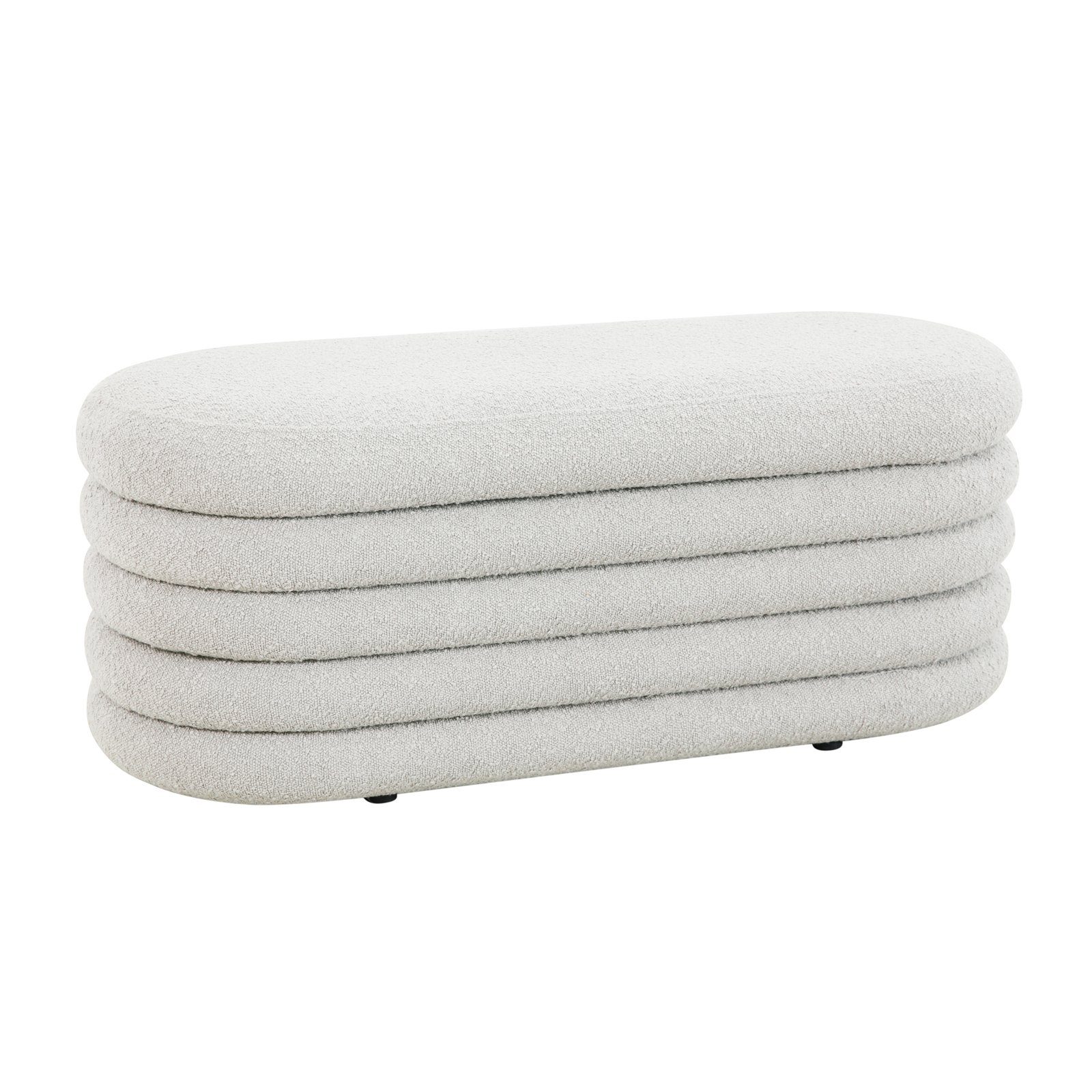 SVITA Sitzbank BLOSSOM XL, Frei im Raum stellbar, Boucle, Sitzbank mit Stauraum, Gepolstert