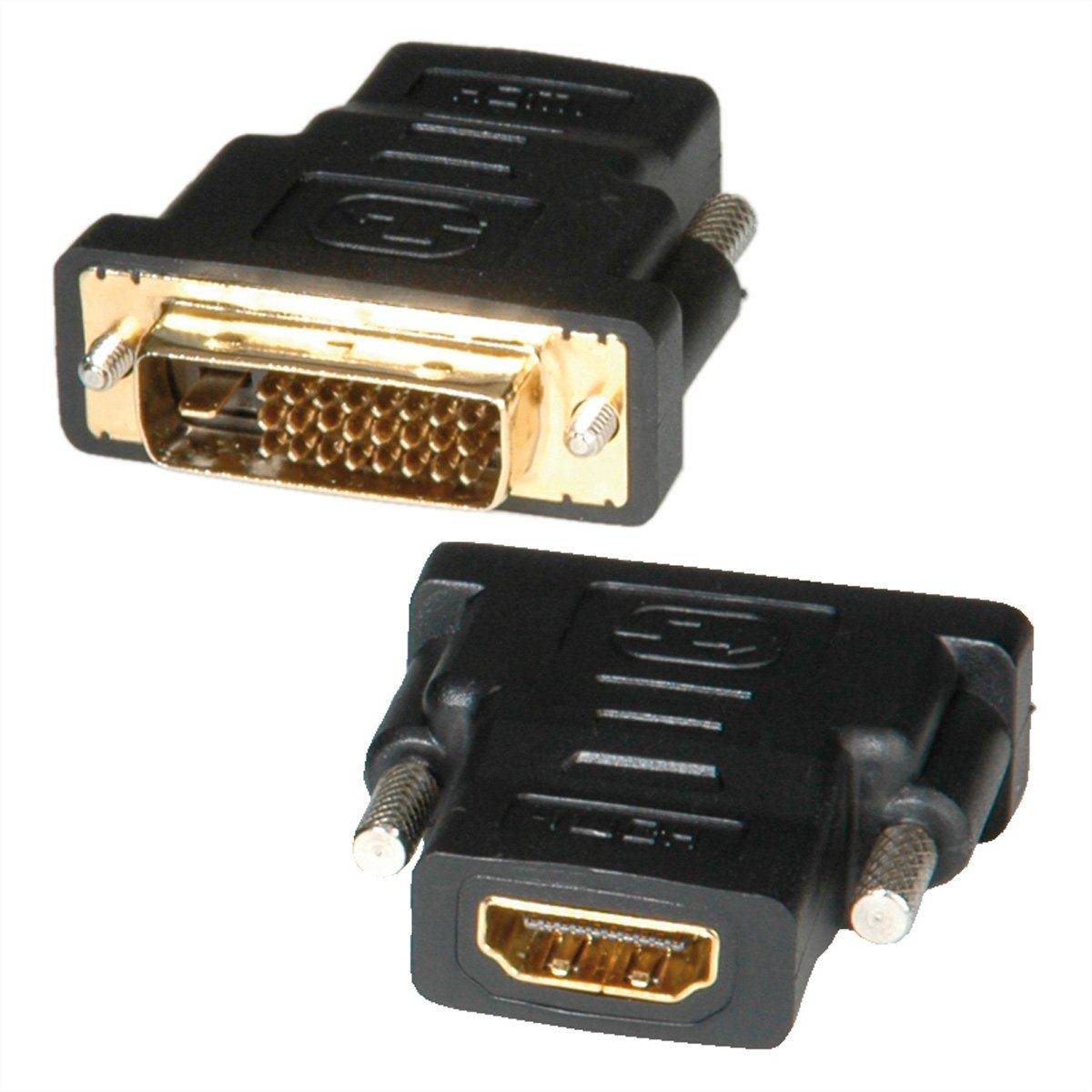ROLINE HDMI-DVI Adapter, HDMI BU / DVI-D ST Audio- & Video-Adapter DVI-D 24+1, Dual-Link Männlich (Stecker) zu HDMI Typ A Weiblich (Buchse)