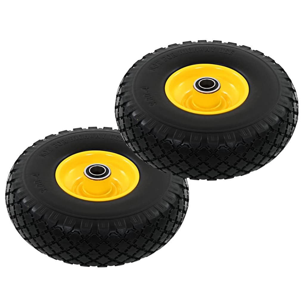 vidaXL Rollwagen Sackkarrenräder 2 Stk. Massives PU 3,00 - 4 (260x85)