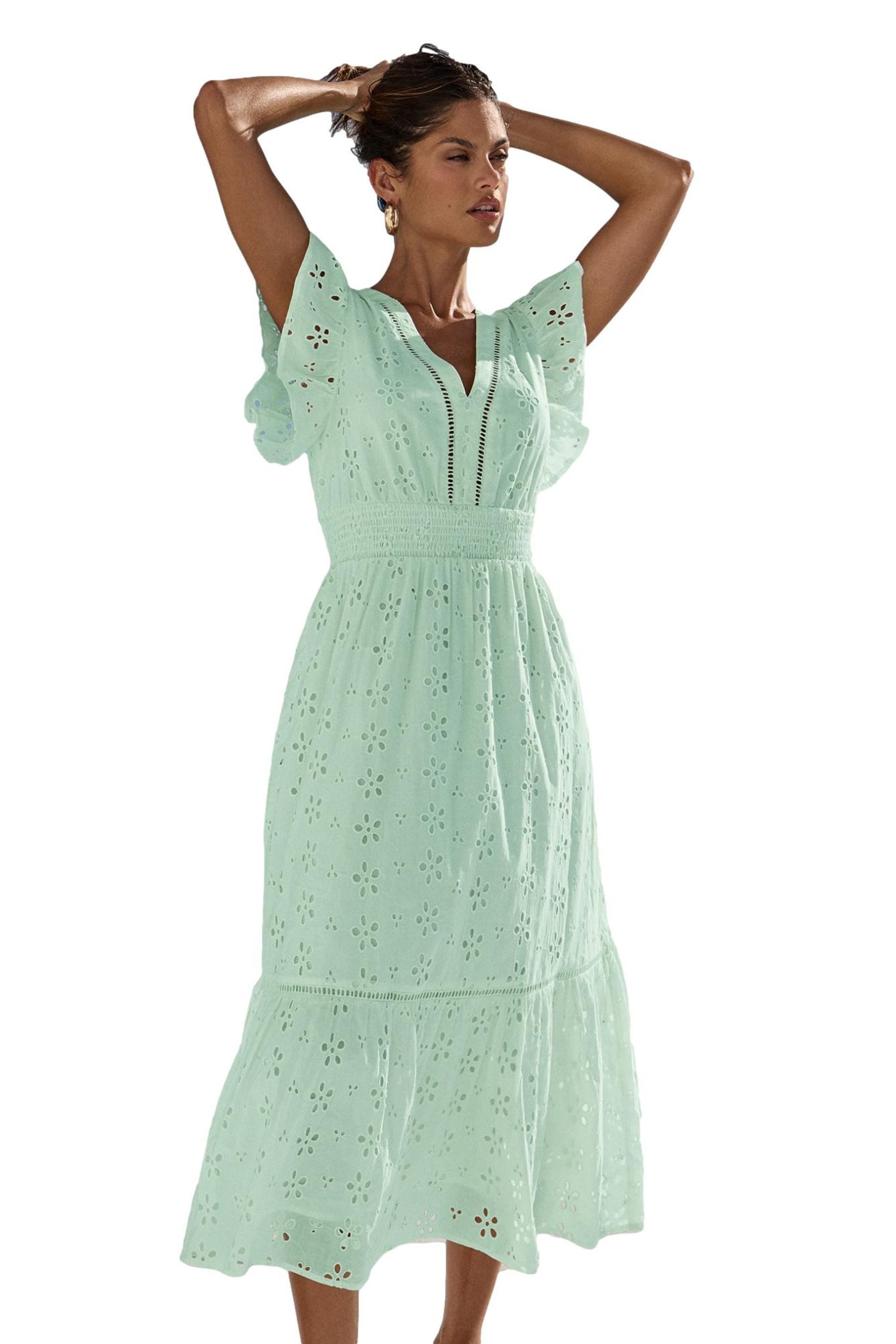 LIPSY Blusenkleid Lipsy Midikleid mit Flatterärmeln, Regular (1-tlg)
