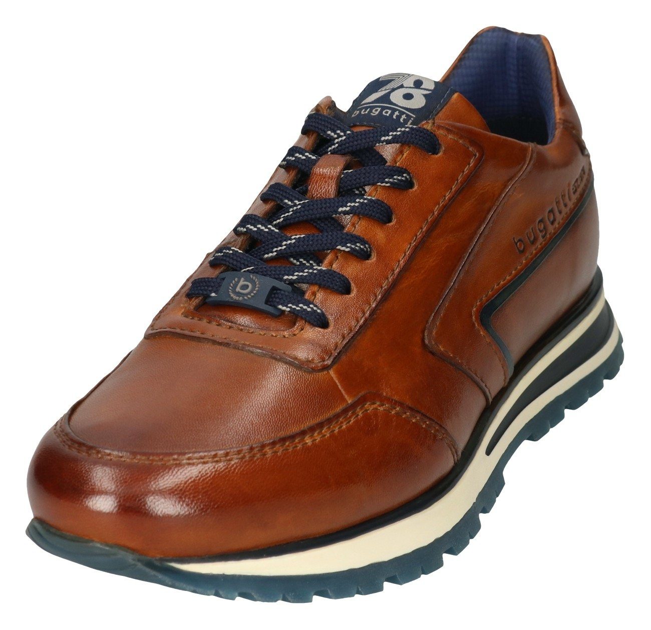 bugatti Sneaker mit seitlichem Logoprägung, Freizeitschuh, Halbschuh, Schnürschuh