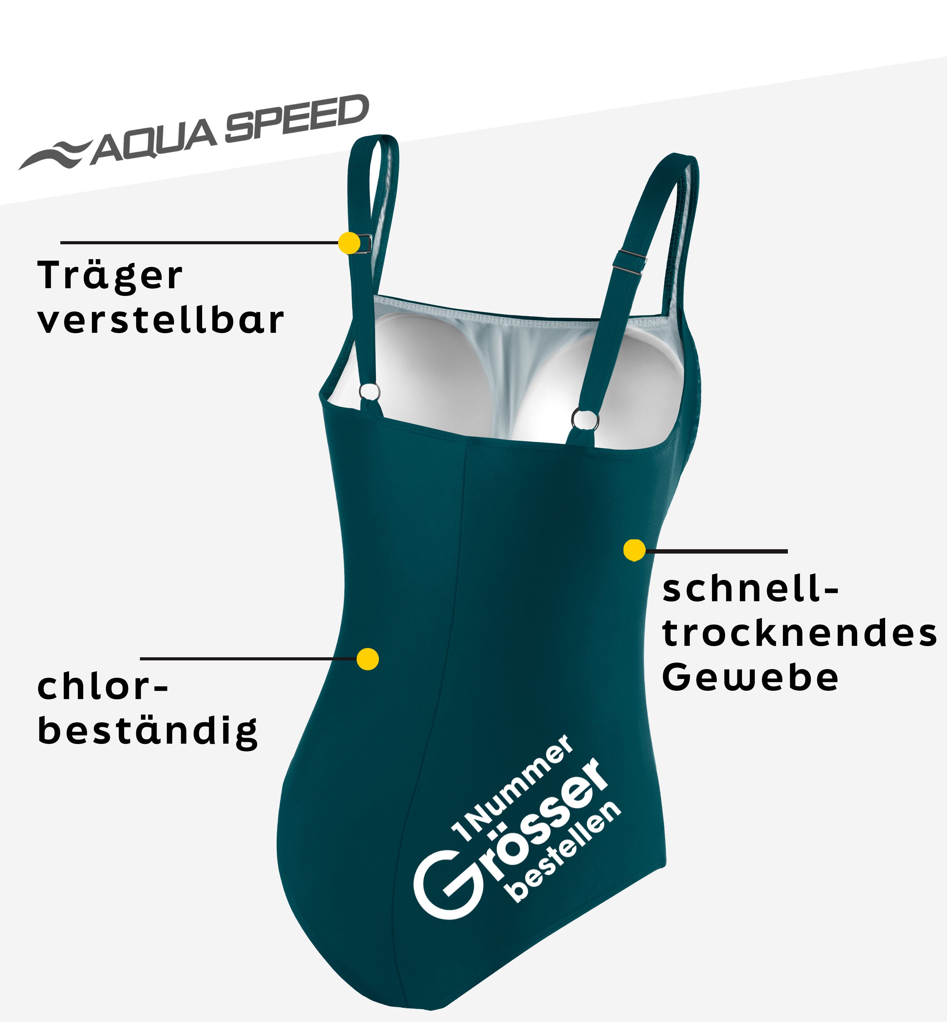 Aqua Speed Badeanzug Vera Badeanzug für SchwimmerInnen - sportlich & jugendlich (Stylisher Badeanzug für SportlerInnen)