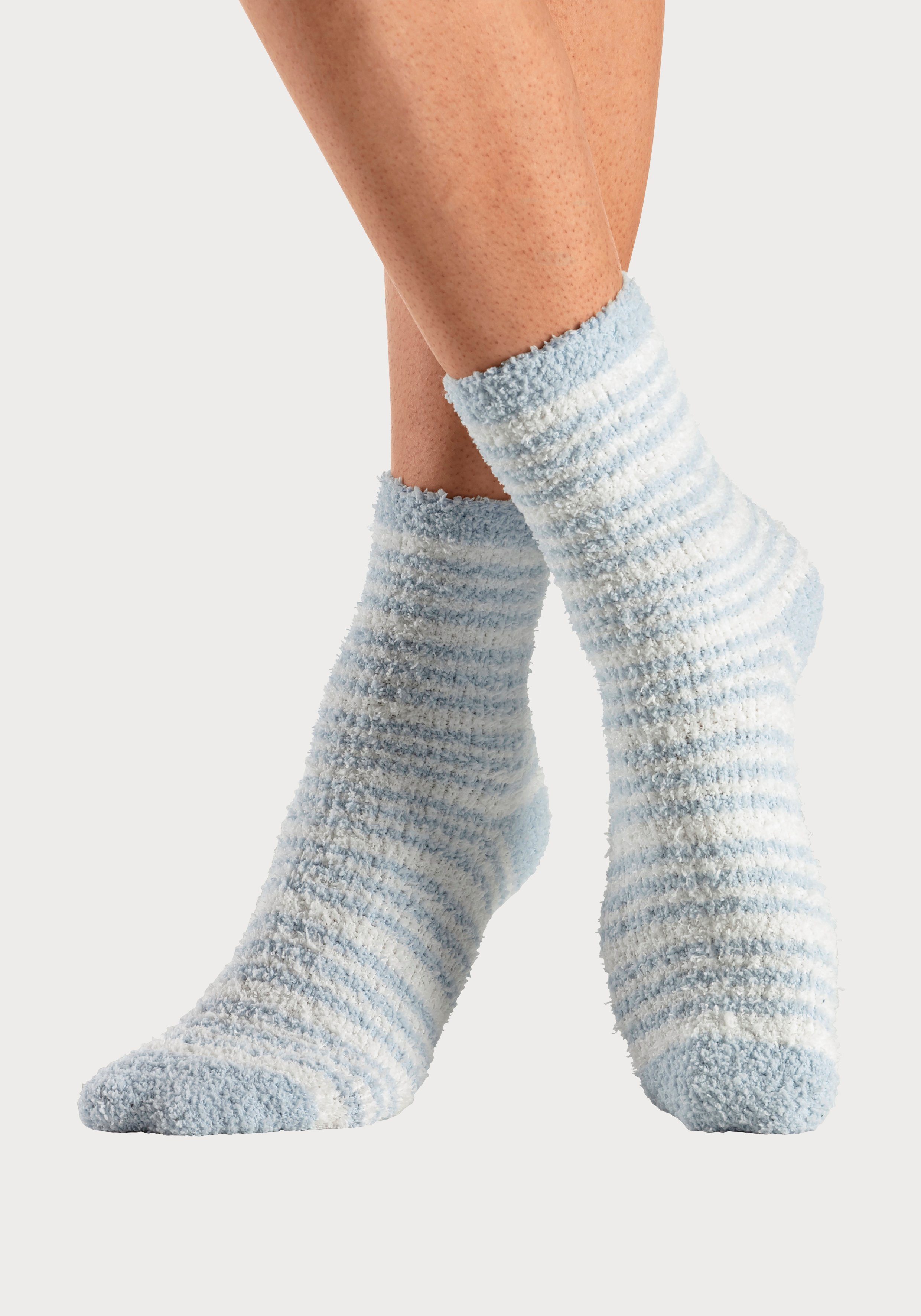 LASCANA Kuschelsocken (Packung, 4-Paar) aus weicher und warmer Flausch-Qualität