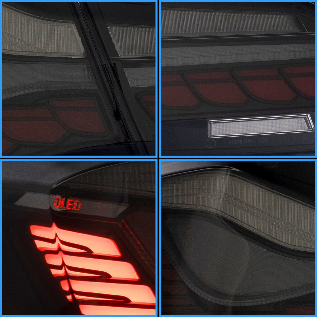 fest Technik, F10 Voll Rückleuchten Smoke LED LLCTOOLS in BMW Rückleuchte OLED 2010-Rot LED integriert für Limousine