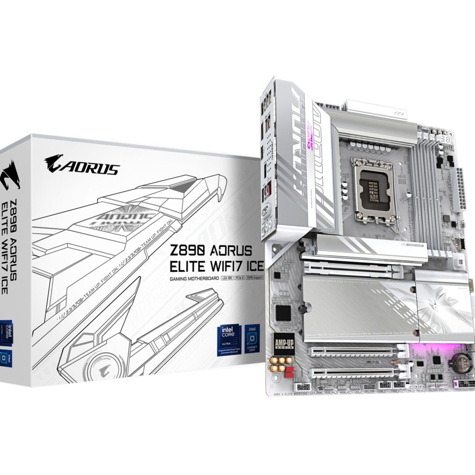 Gigabyte Z890 AORUS ELITE WIFI7 ICE Mainboard - Unterstützt Intel Core Ultra Mainboard