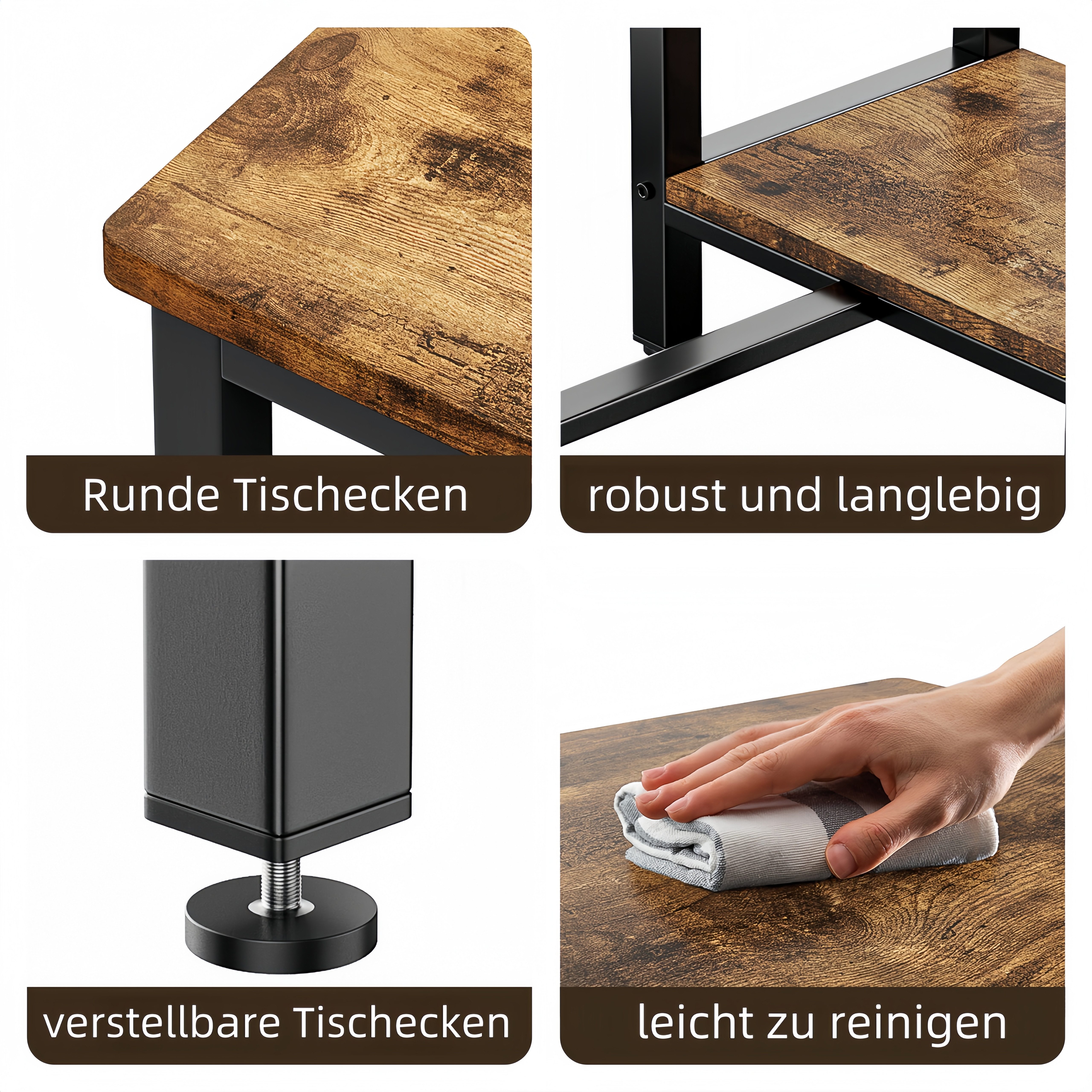 Bealife Essgruppe Esstisch mit 2 Stühlen, Küchentisch für Küche,Esszimmer