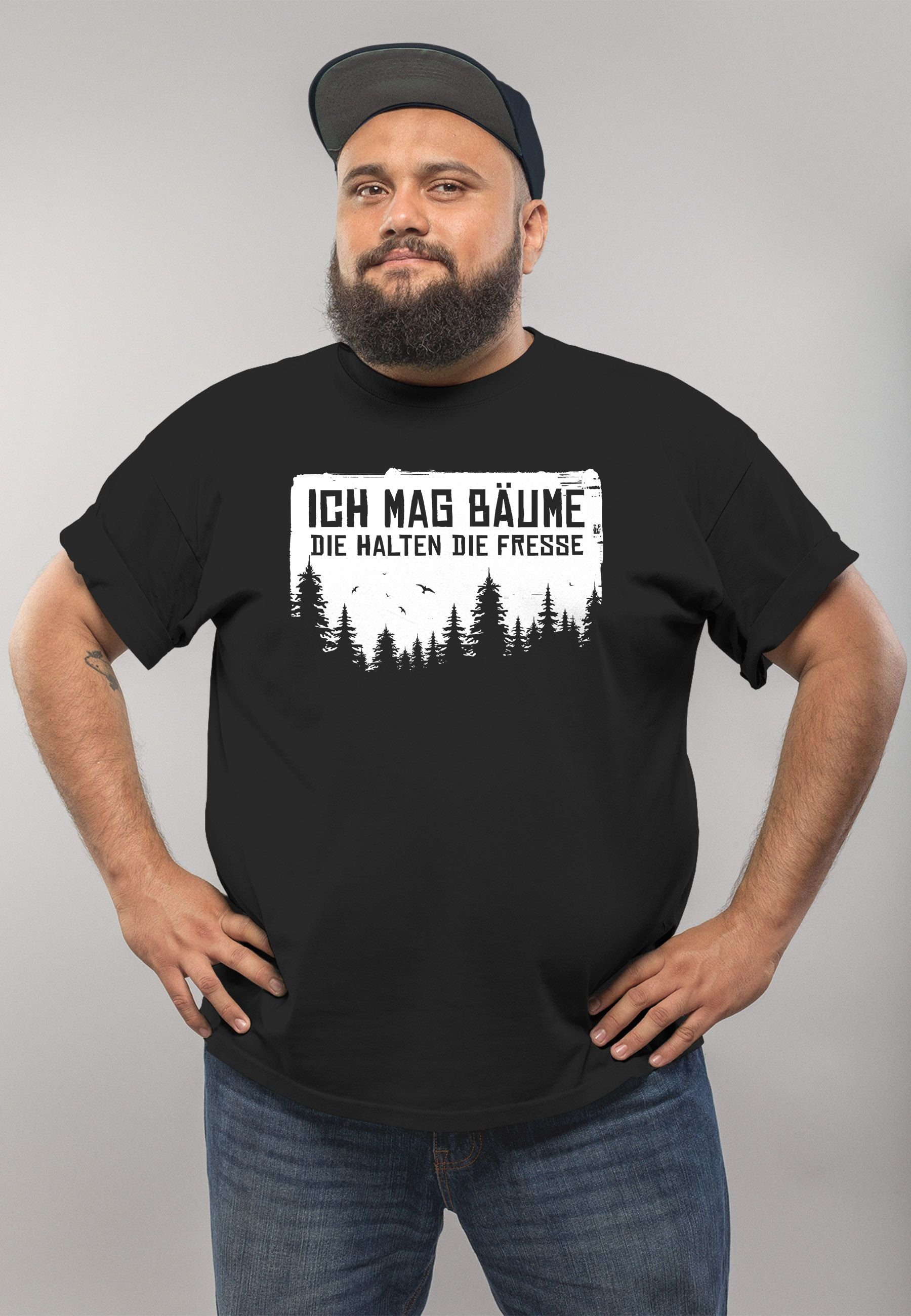 O mit Bäume Sarkasmus mag Herren Print-Shirt Print MoonWorks T-Shirt Ich Wald mit Ironie Spruch lustig schwarz