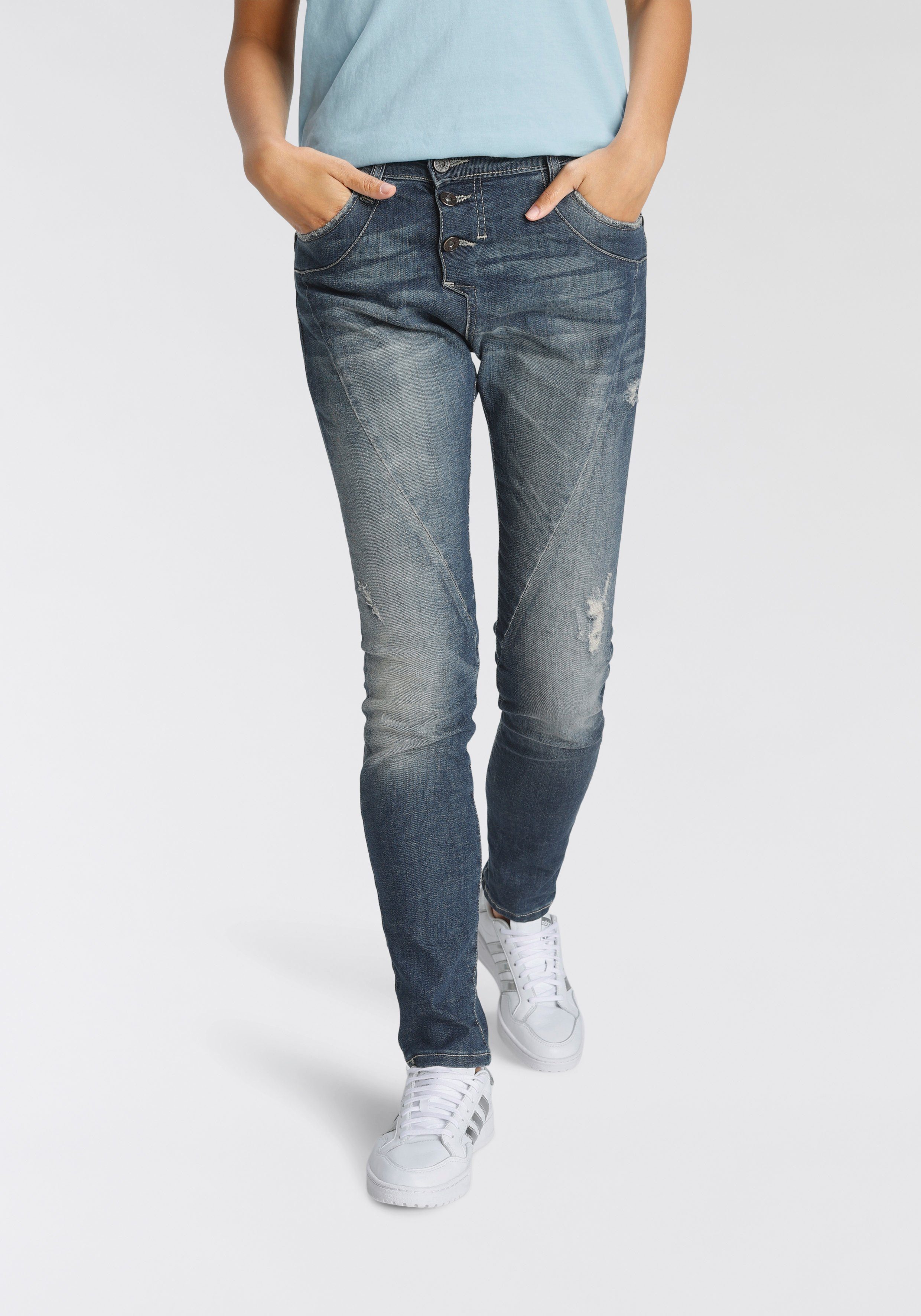 Boyfriend-Jeans Jeans 78A leichtem P mit Please Effekt Destroyed