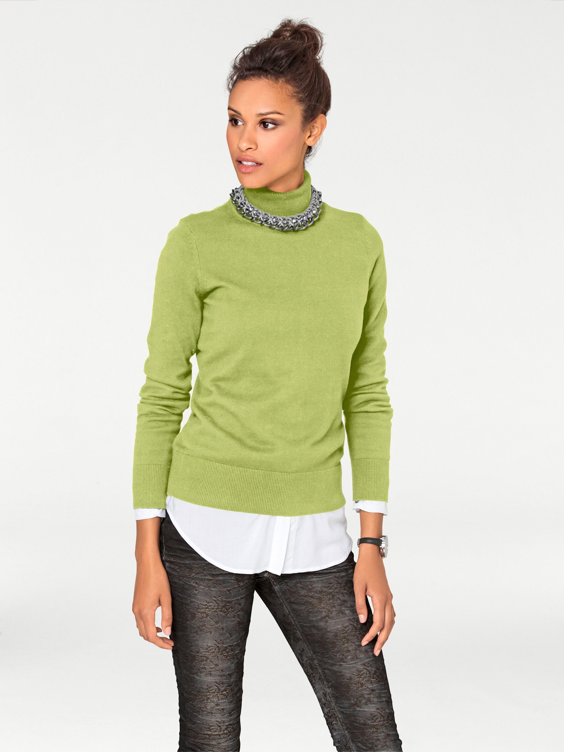 heine Strickpullover Rollkragen-Pullover Langarm Feinstrick