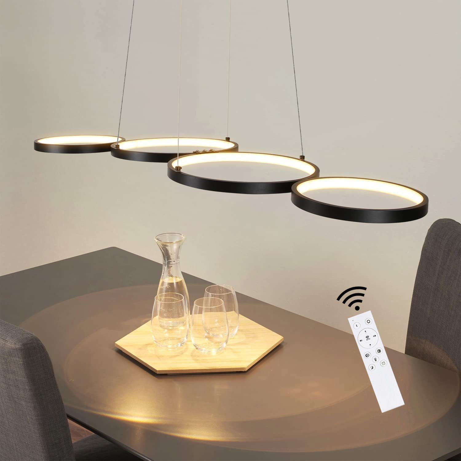 Nettlife LED Pendelleuchte Esstisch Schwarz Dimmbar günstig online kaufen