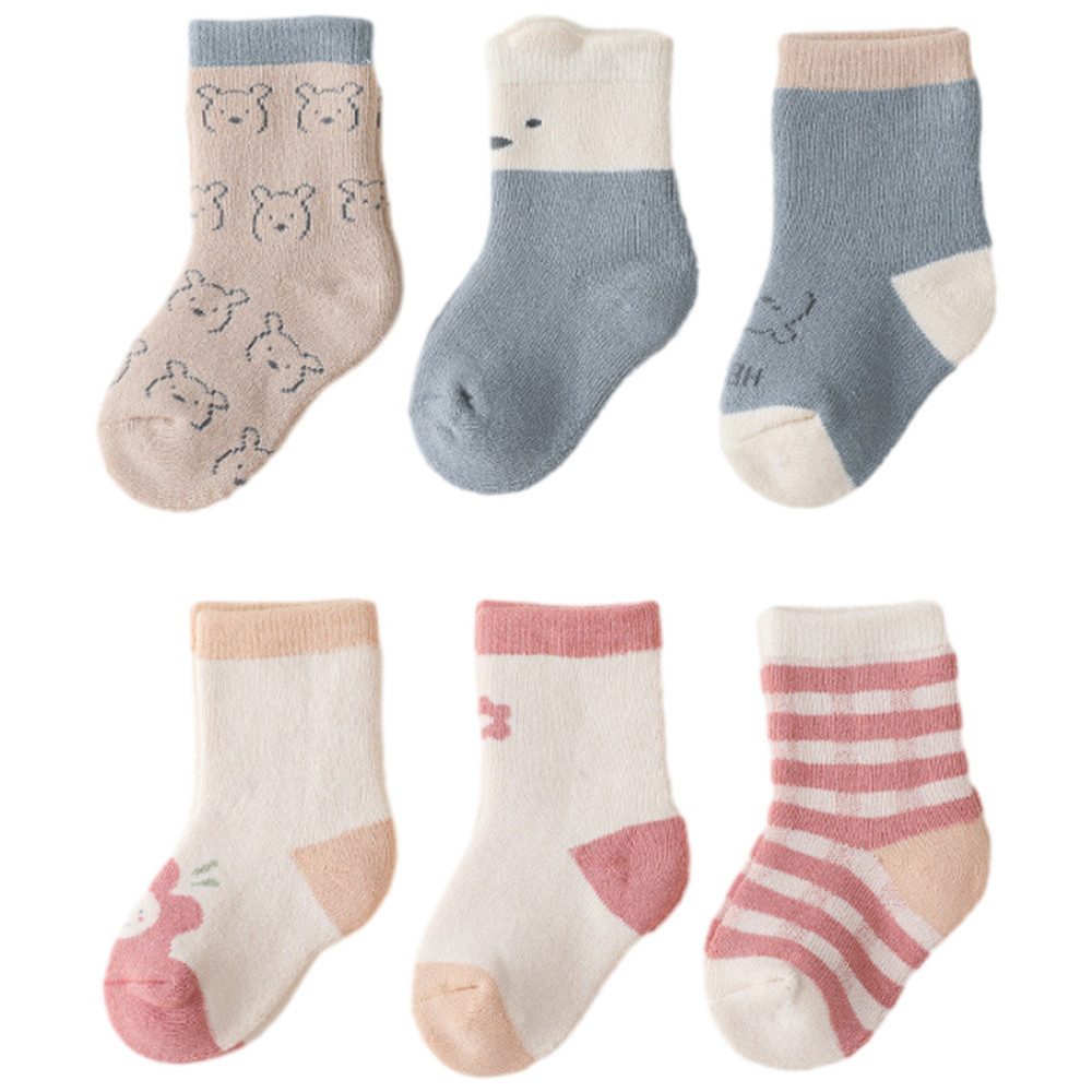 Lubgitsr Socken Baby Socken Baumwolle Terry Warme 6 Paar Baby Dicke Winter Socken (6-Paar)