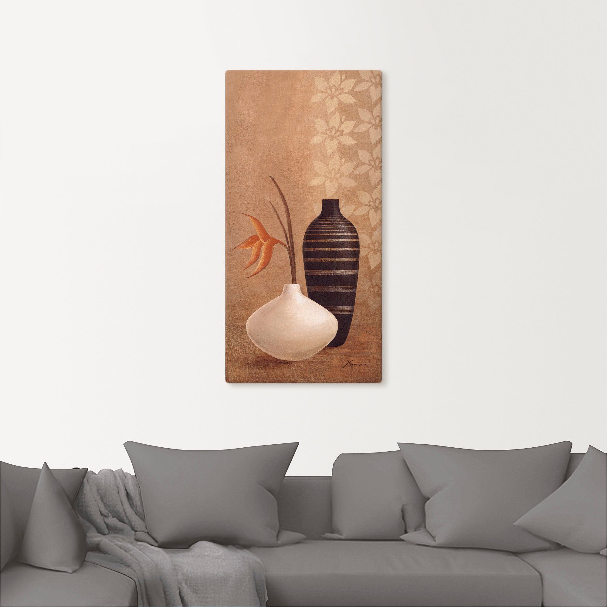Artland Leinwandbild Bauschige Vasen, Vasen & Töpfe (1 St), auf Holzrahmen gespannt