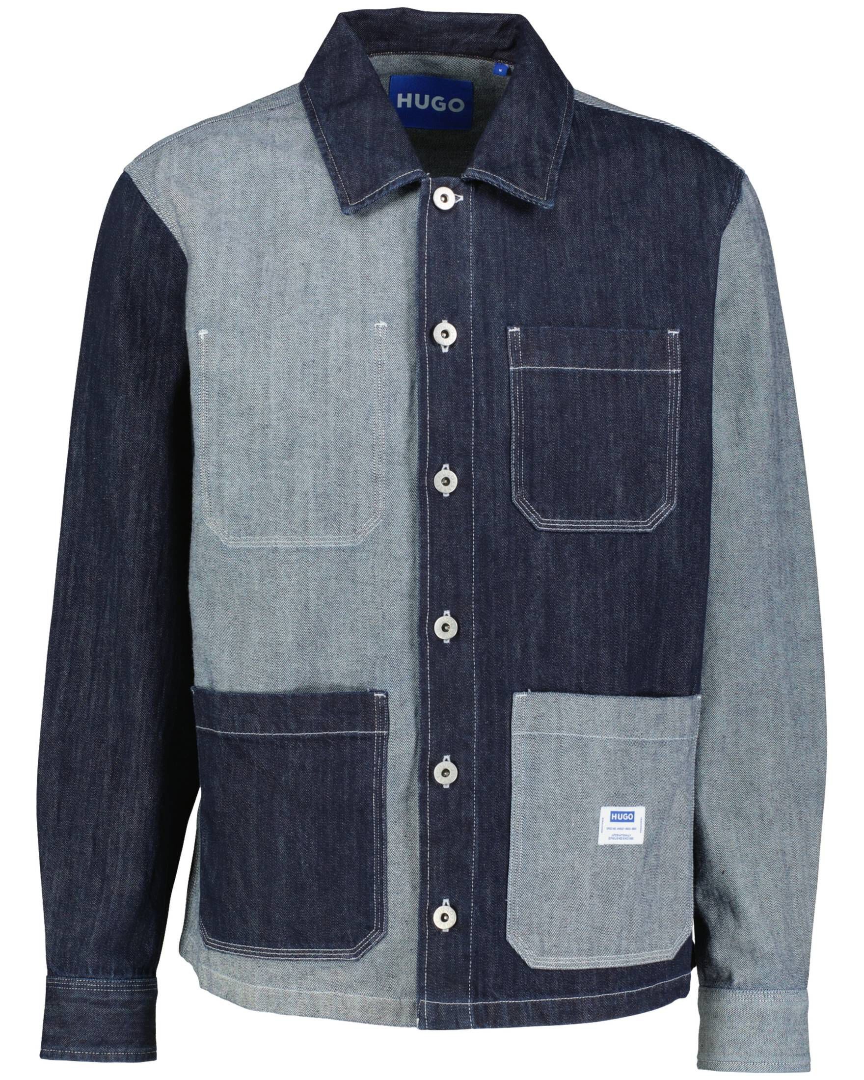 HUGO Langarmhemd Herren Overshirt aus Denim-Mix günstig online kaufen