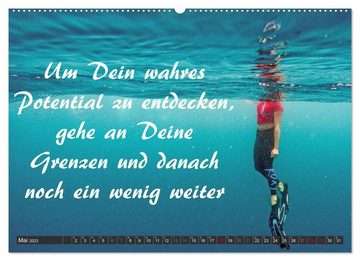 CALVENDO Wandkalender Sport Spruchkalender (Premium, hochwertiger DIN A2 Wandkalender 2023, Kunstdruck in Hochglanz)