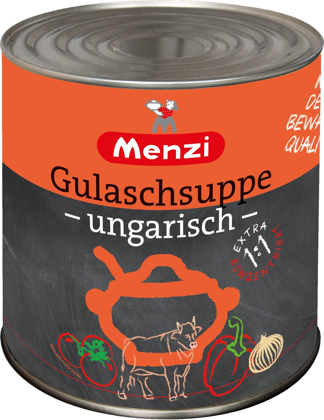 Menzi Fertiggericht, Menzi Gulaschsuppe ungarisch pikant Extra konzentriert 2500ml