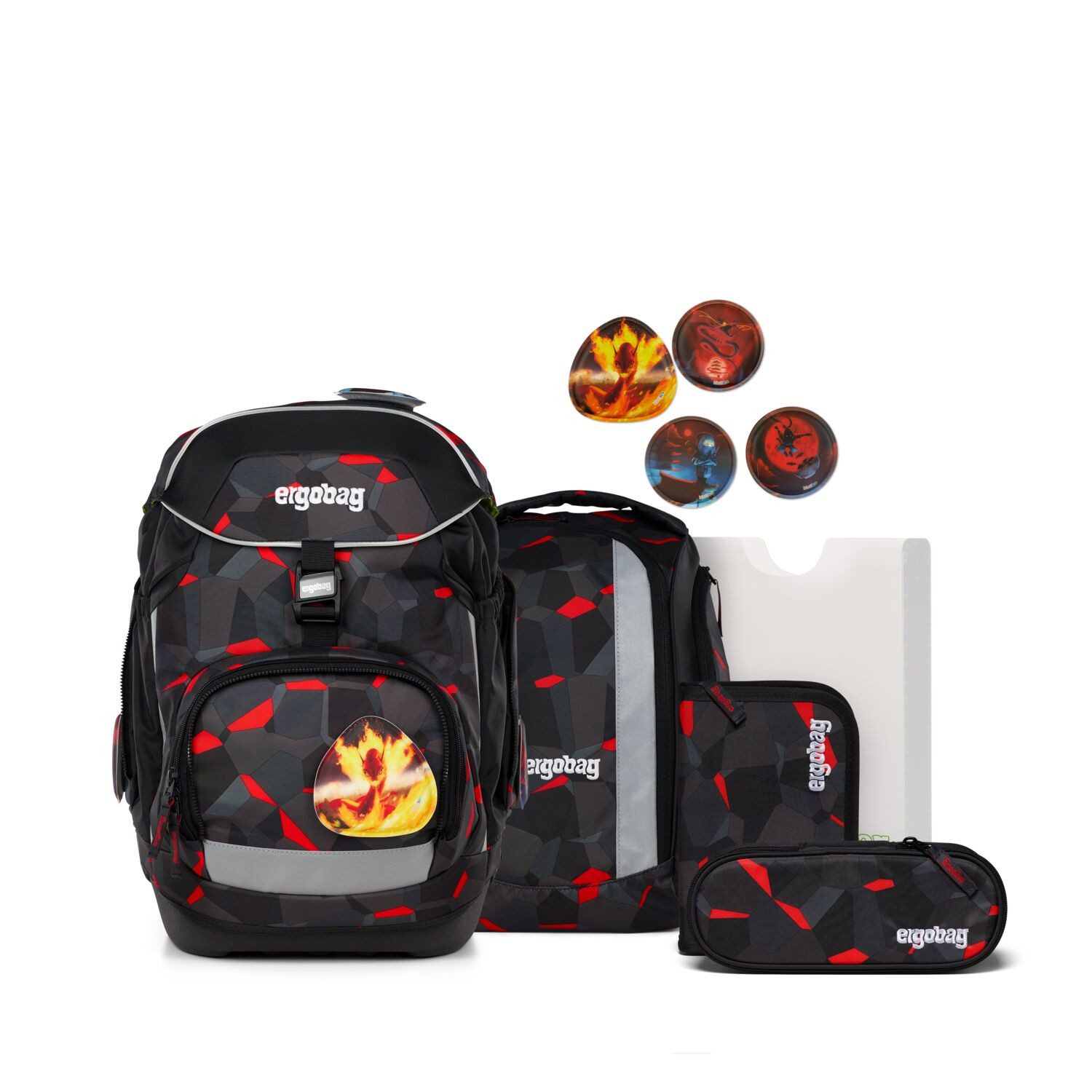 ergobag Schulranzen Schulranzen-Set PACK TaekBärdo 6-teilig (6-teilig), ergonomisch, ab 1. Klasse, Your-Size-System