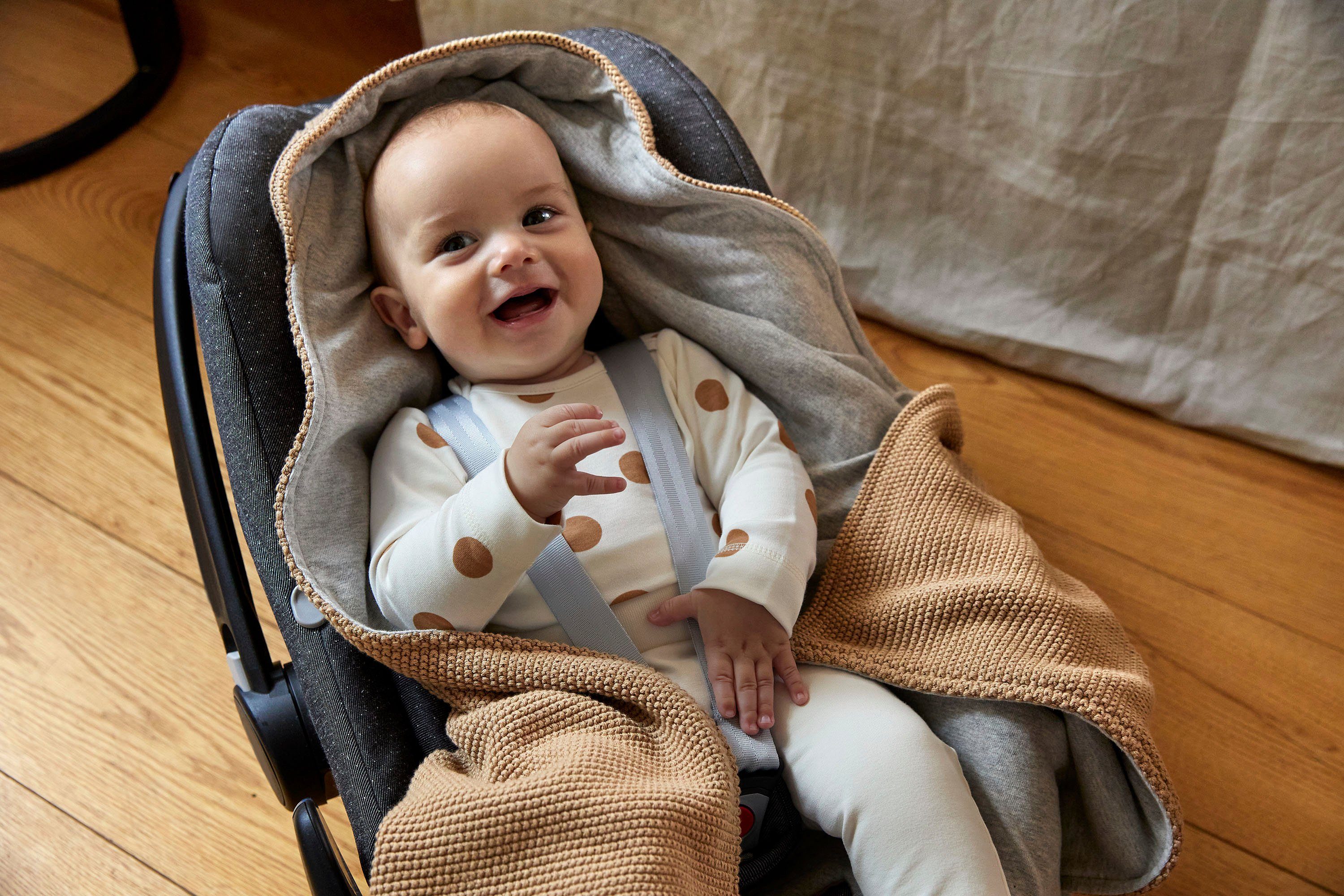 Einschlagdecke Einschlagdecke für Babyschale, LÄSSIG sand