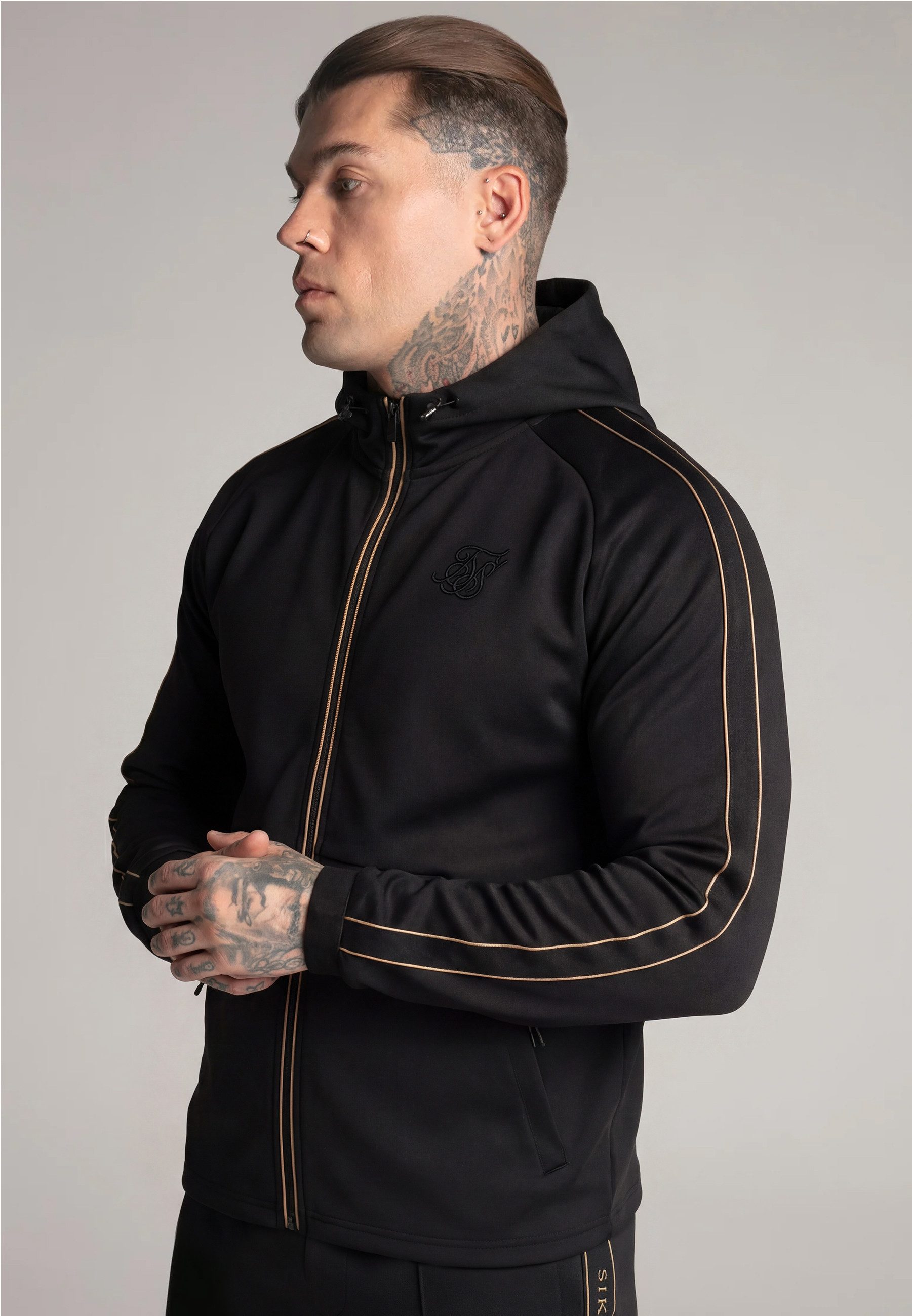 Siksilk Hoodie SikSilk Herren Schwarz Full Zip hoodie