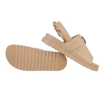 Ital-Design Damen Freizeit Riemchensandalette (85960158) Keilabsatz/Wedge Keilsandaletten in Hellbraun