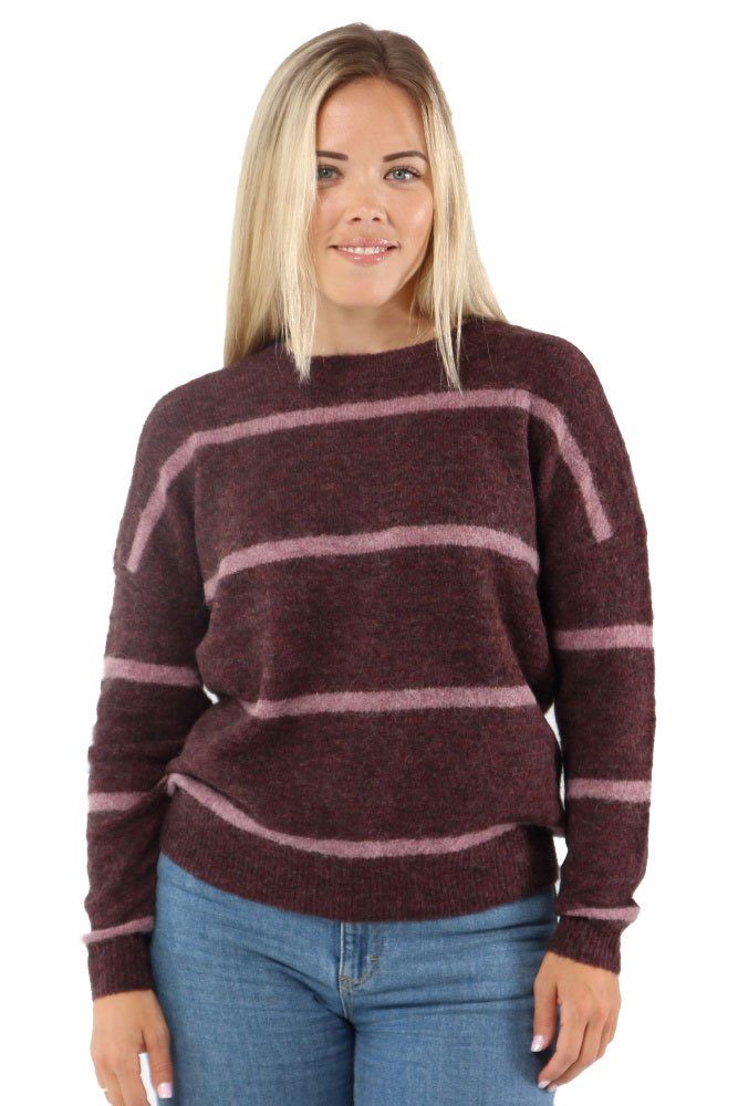 Moss Copenhagen Смугасті Femme Alpaca Stripe pullover mit Rundhalsausschnitt