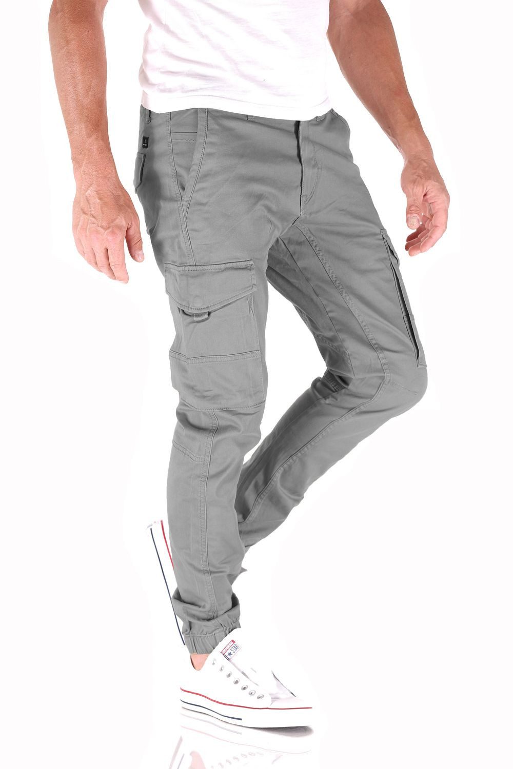 Jack & Jones Cargojeans Jack & Jones Paul Flake Tapered Slim Cargo Herren Jeans Hose – Bild 2 von 3
