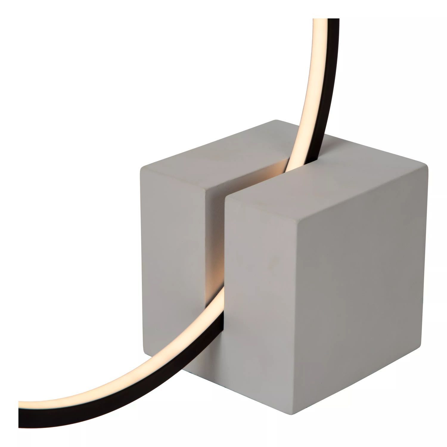 Licht-Erlebnisse Nachttischlampe RONI, LED fest integriert, Warmweiß, Aluminium LED Dimmer 32 cm Grau Schwarz warmweißes Licht 3000 K