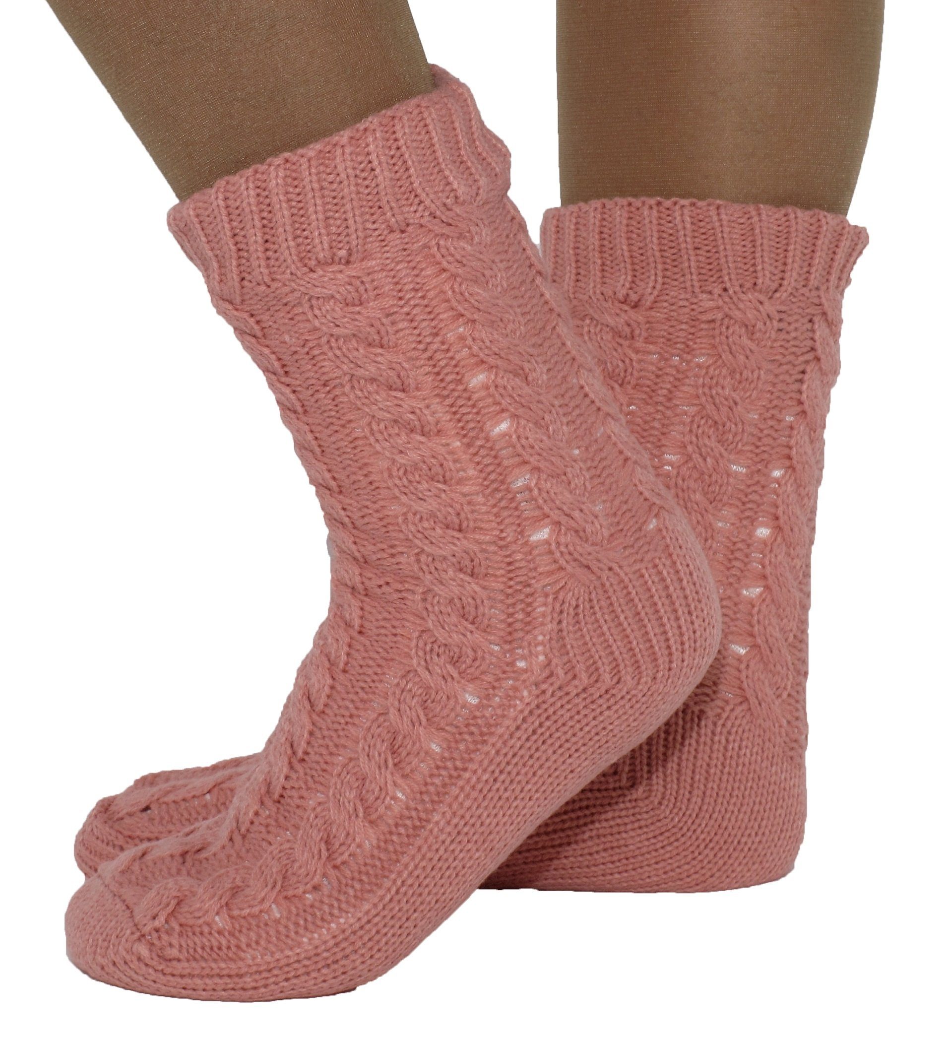 Markenwarenshop-Style Мягкие носочки Hüttensocken Носки для дома Носки Teddy Strickmuster Zopf 35-38 Farbe:
