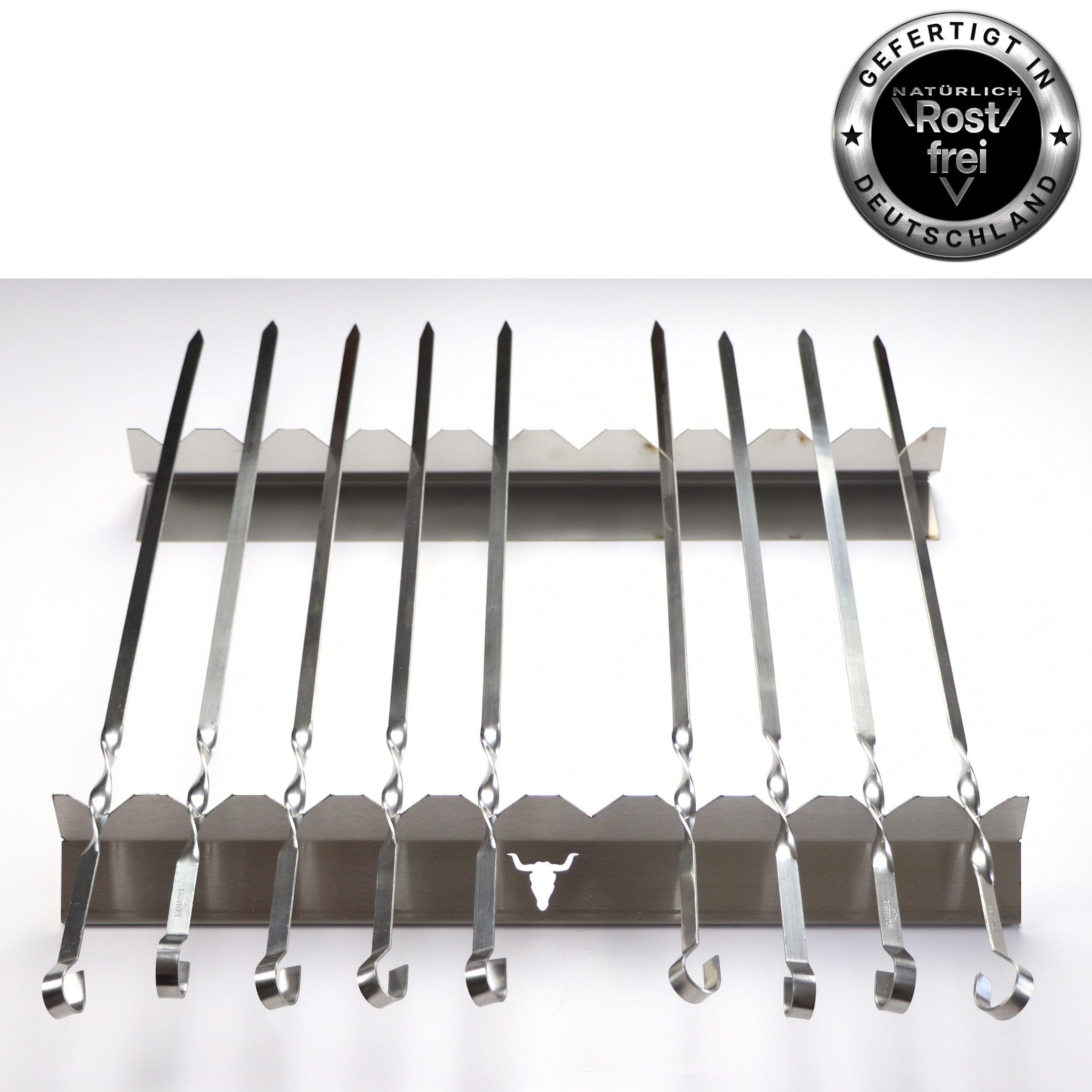 Kette´s Grillzubehör Grillspieß Spießleiste/Spießaufsatz/Schaschlik Grillaufsatz aus Edelstahl, Rostfreier Edelstahl, Kein ankleben des Grillgutes