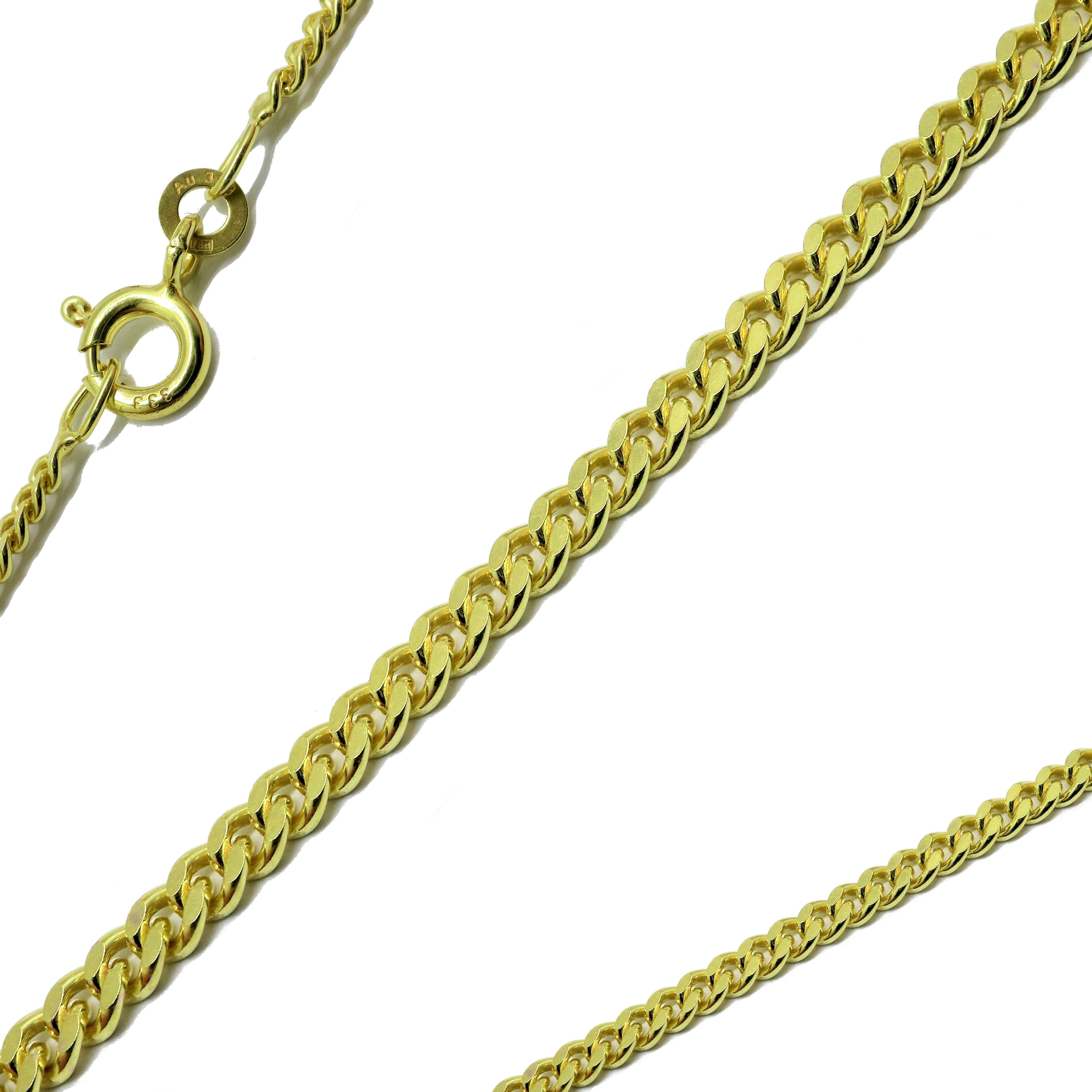 Goldkette Panzerkette flach 333 8K Gold 1,6mm 36-70cm hochwertiges edles Collier