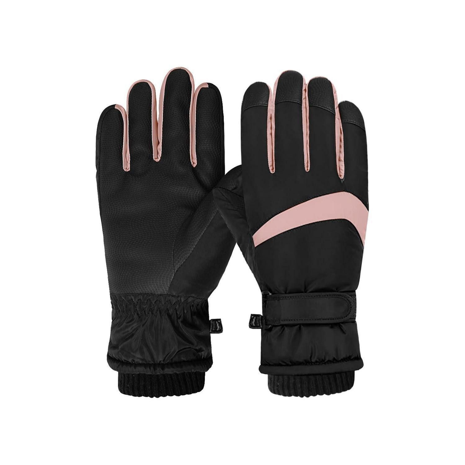 LuxusKollektion Skihandschuhe Damen Ski Handschuhe Winter Warm Schwarz/Pink (1-St)