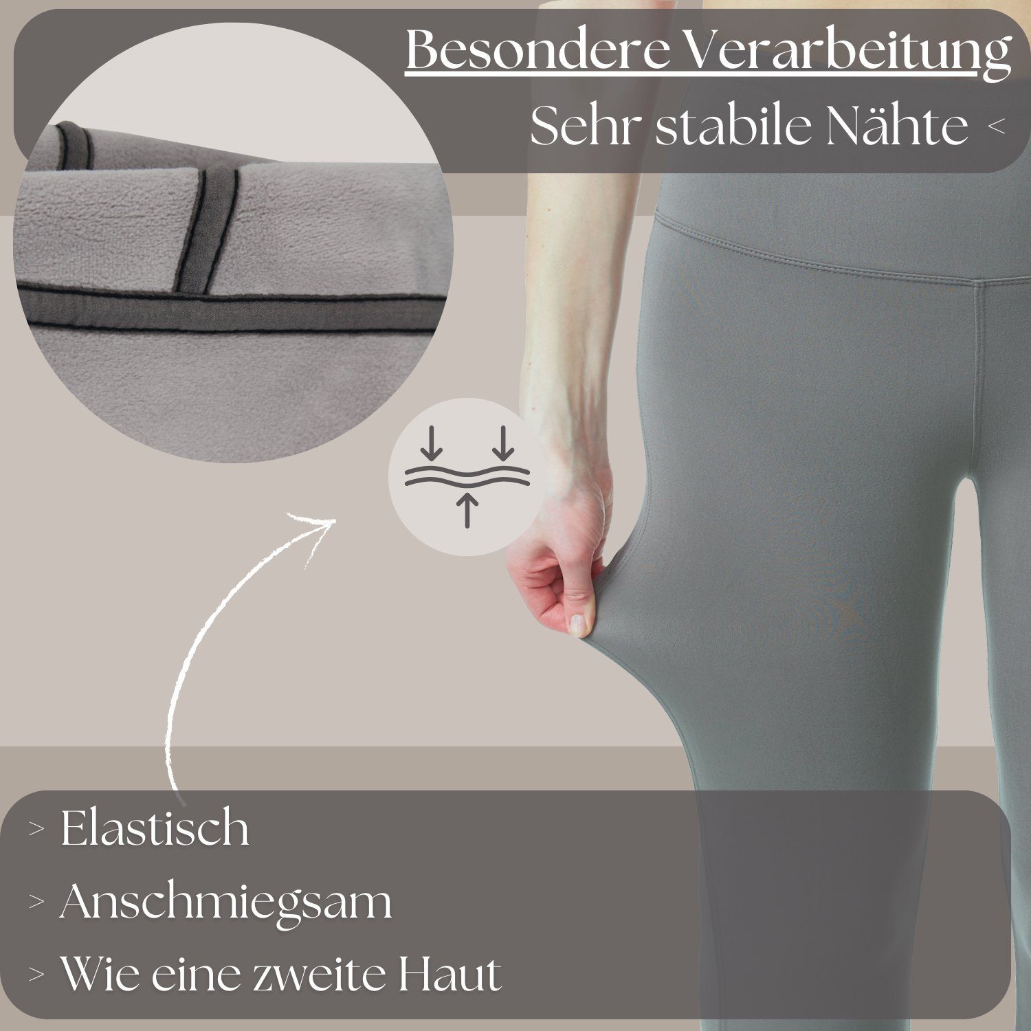 Frentree Thermoleggings Übergößen Damen mit Fleece Gefütterte Thermo Leggins Plus Size für Winter High Waist Strumpfhose Kuschelig Warm Elastisch Sport