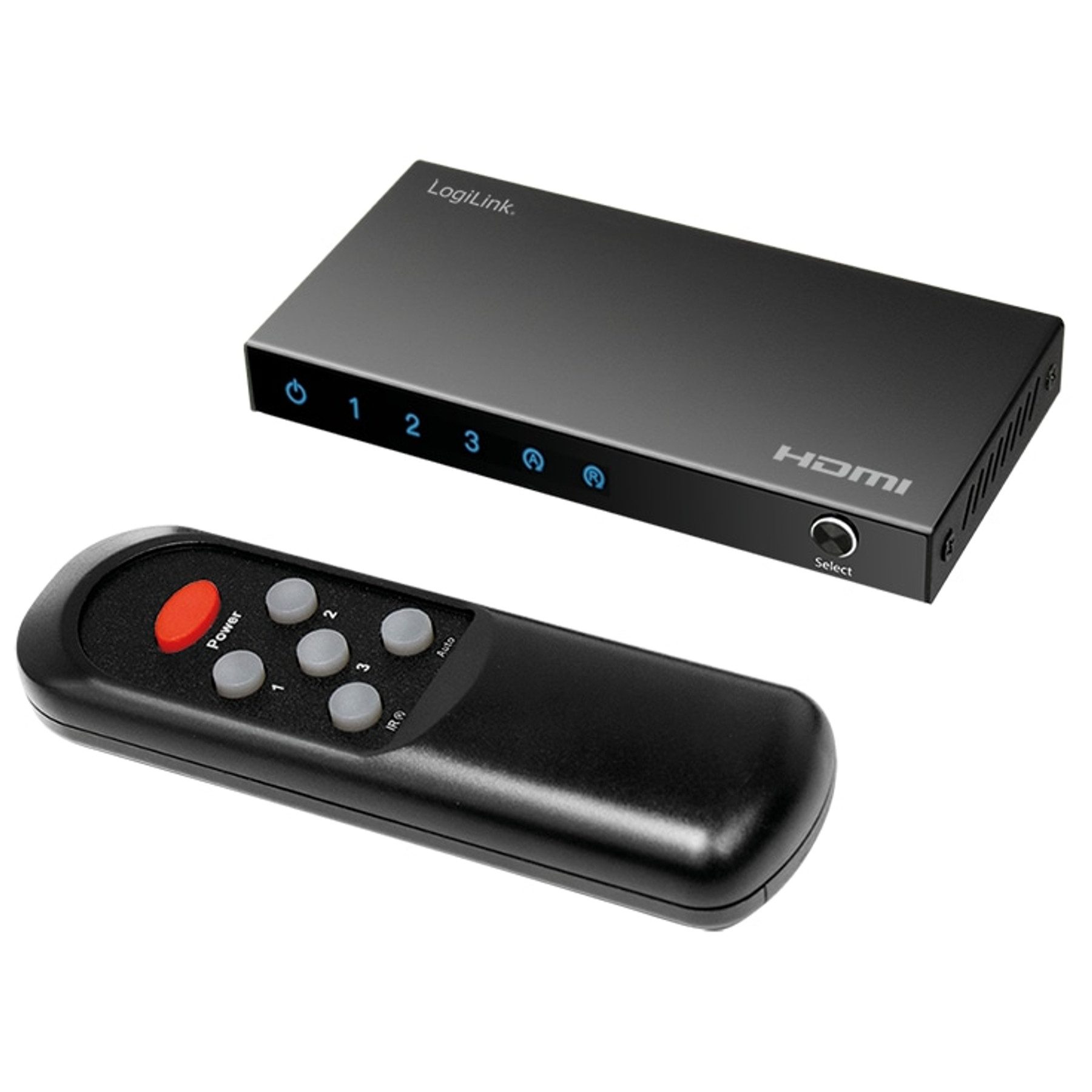 LogiLink HDMI-Splitter LOGILINK HDMI-Switch HD0062, 3x 1-Port, 4K/60 Hz, schwarz