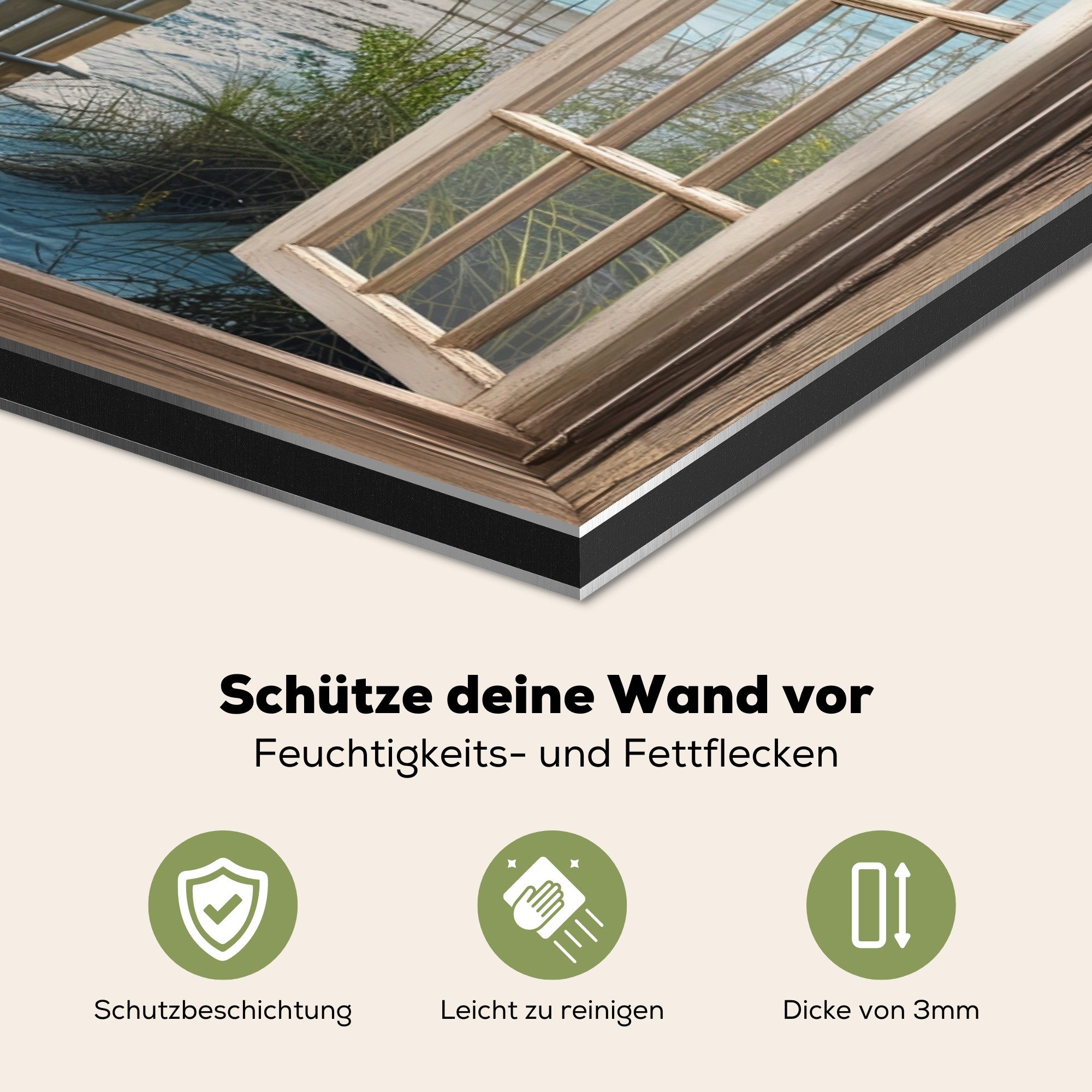 KitchenYeah Küchenrückwand Durchsichtig - Strandkörbe - Dünen - Meer - Natur, (1-tlg), Rückwand Küche, Wandschutz, Deko, 70x30 cm