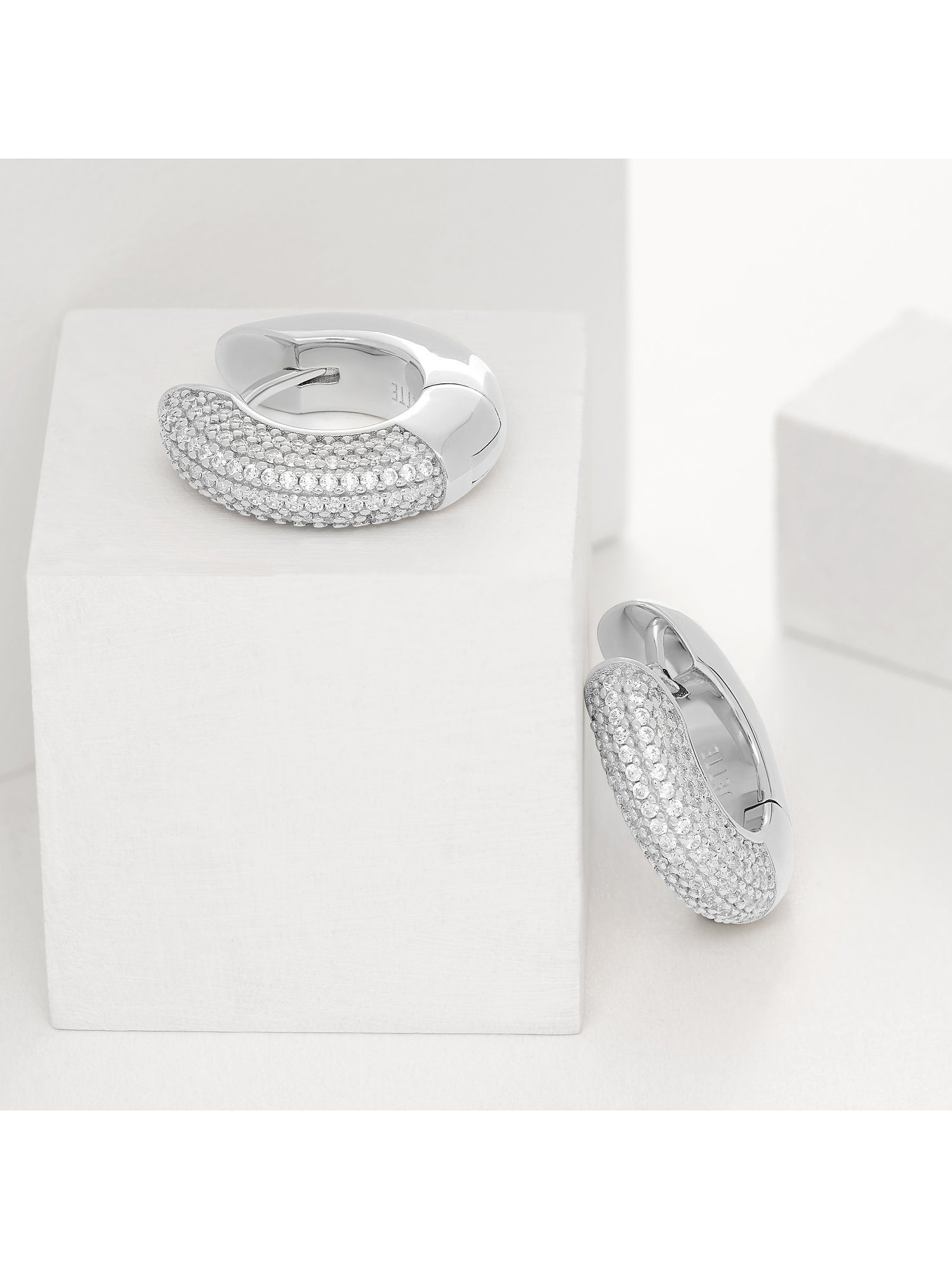 JETTE Paar Creolen JETTE Damen-Creolen 925er Silber 218 Zirkonia (Paar), GL günstig online kaufen