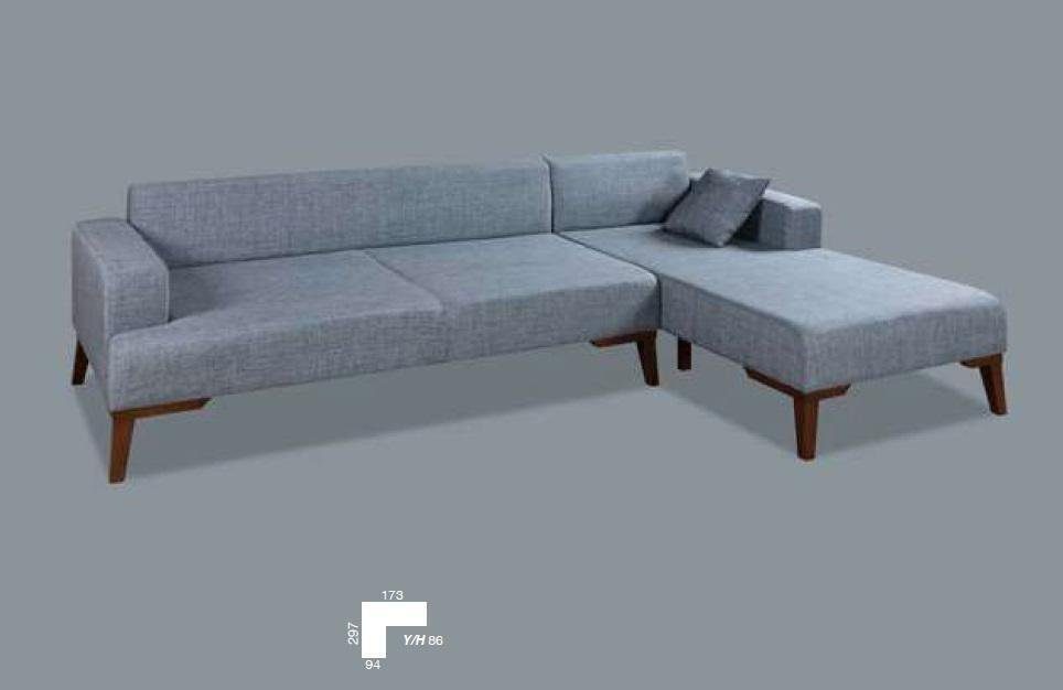 JVmoebel Ecksofa Moderne Couch Grau Neu Sofas Design Sofa Textile Ecksofa Polsterung