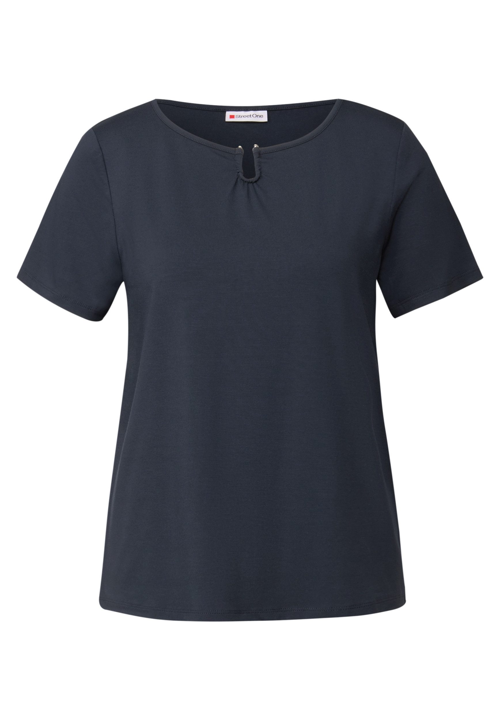 STREET ONE T-Shirt - Damenshirt mit Cut-Out-Detail - Kurzarm Jersey-Shirt günstig online kaufen