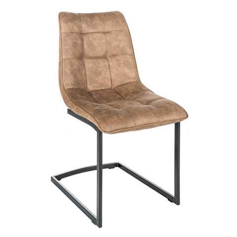 riess-ambiente Freischwinger MIAMI taupe braun / schwarz (1 St), Esszimmer · Microfaser · Metall · Industrial