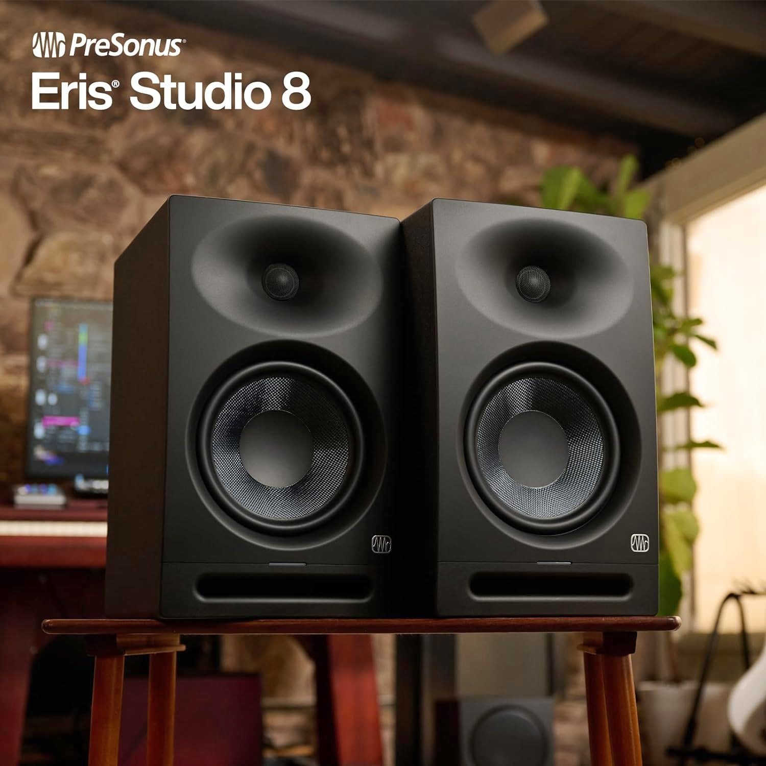 Presonus Eris Studio 8 Monitor-Boxen PC-Lautsprecher (nicht zutreffend, 280 W, mit Boxenfüße rot)