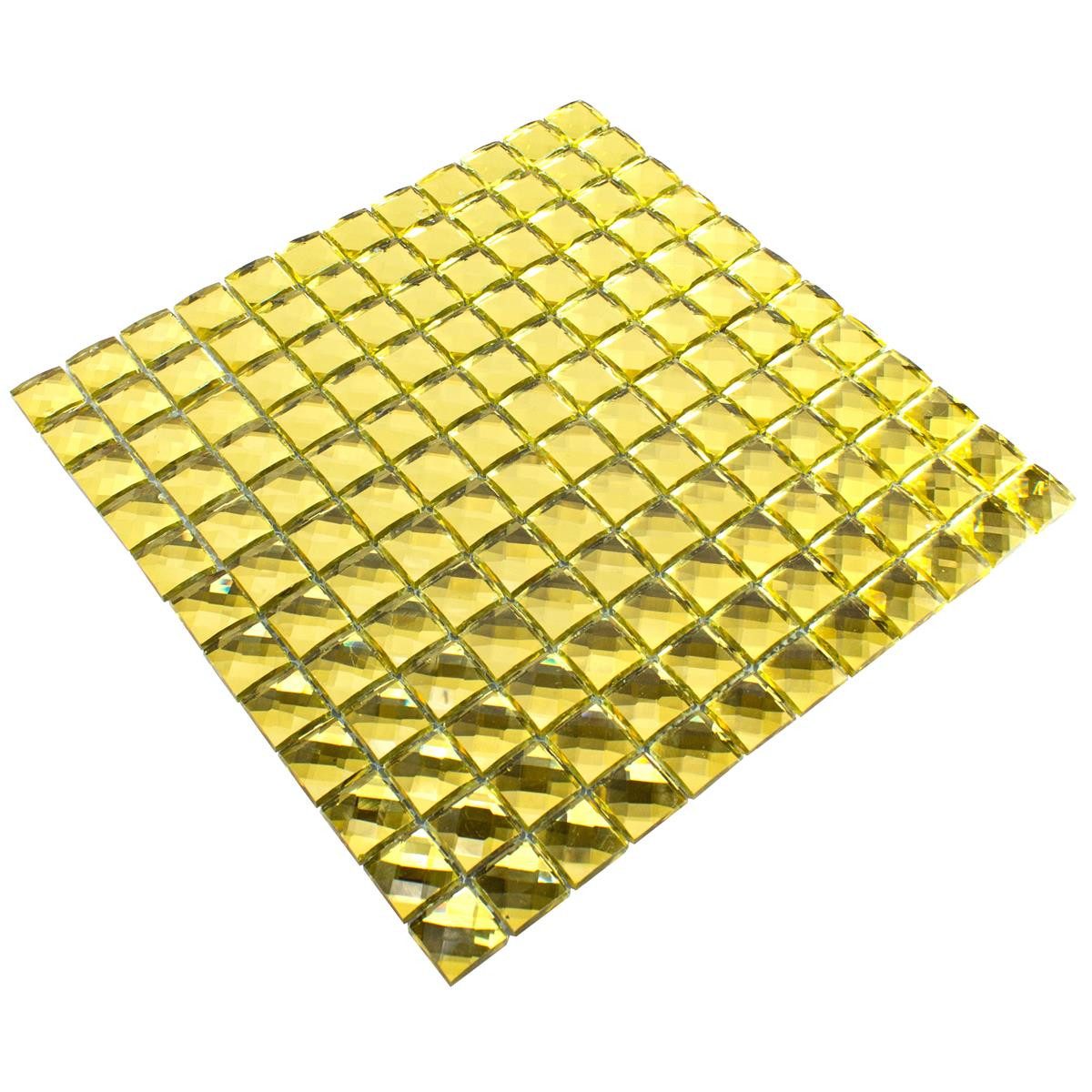 Mosafil Mosaikfliesen Glas Mosaikfliese Victoria Gold Quadrat 23, Glas 30.000x30.000, gold, Wasserfest