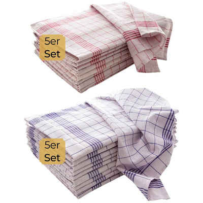Hometex Premium Textiles Geschirrtuch Trockentuch, Allzweck-Tücher kariert 50x70 cm aus 100% Baumwolle, Premium-Qualität - Vielfältig einsetzbares 10er Set