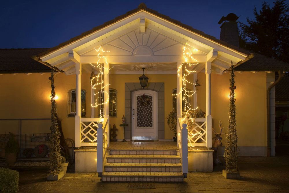 KONSTSMIDE LED-Lichterkette warm Weihnachtsdeko weiß, als variabel Dioden 240 Lichterkranz/Lichtergirlande, weiße aussen