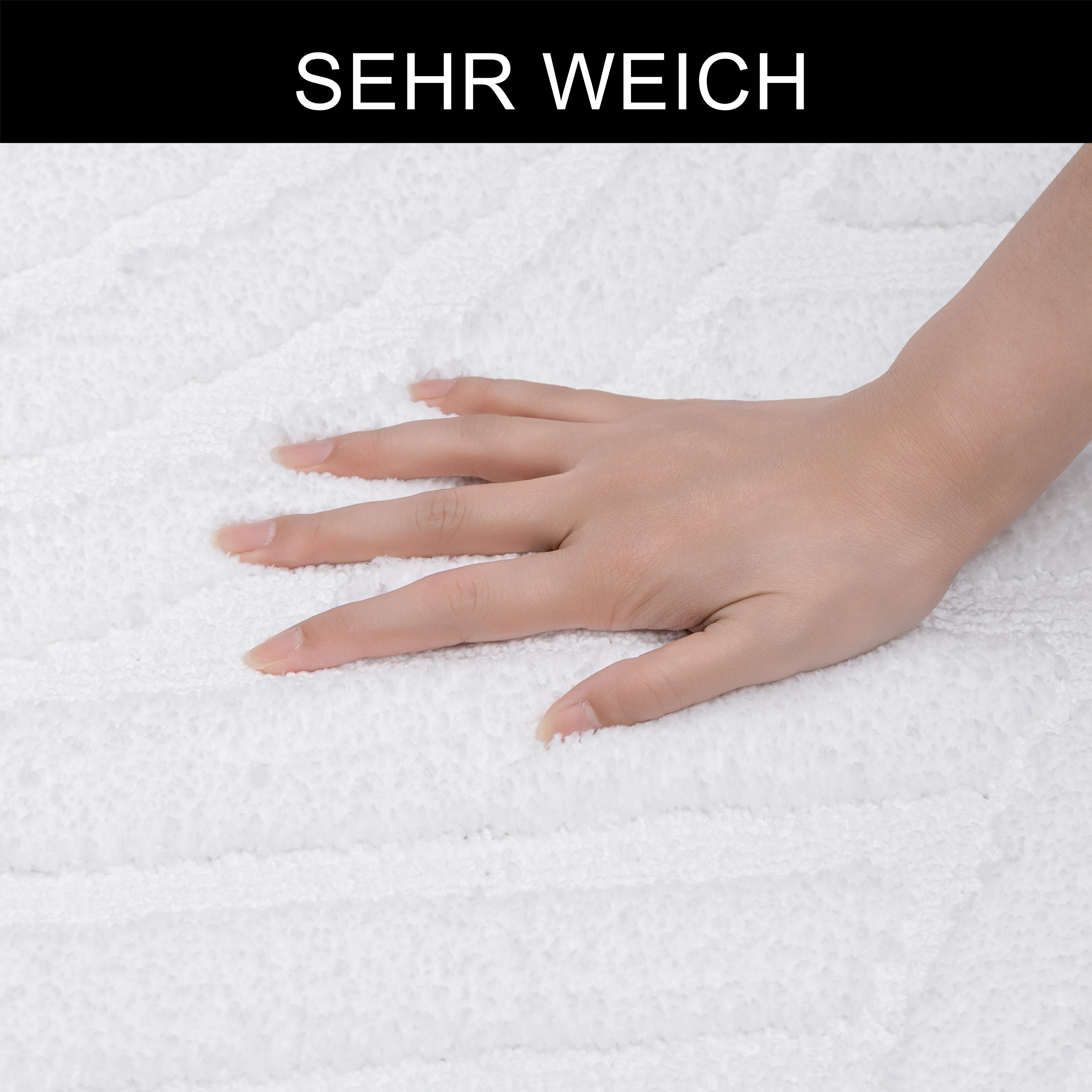 OTTO home Badematte Regona Scandi, Badvorleger, Badezimmer Teppich, Duschvorleger, Höhe 10 mm, rutschhemmend beschichtet, strapazierfähig, Polyester, rechteckig – Bild 3 von 5