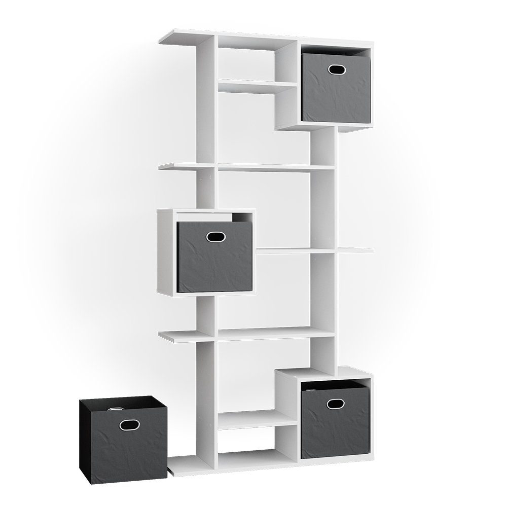 Vicco Перегородки Cube, Weiß, 92 x 187.5 cm mit 2 Faltboxen